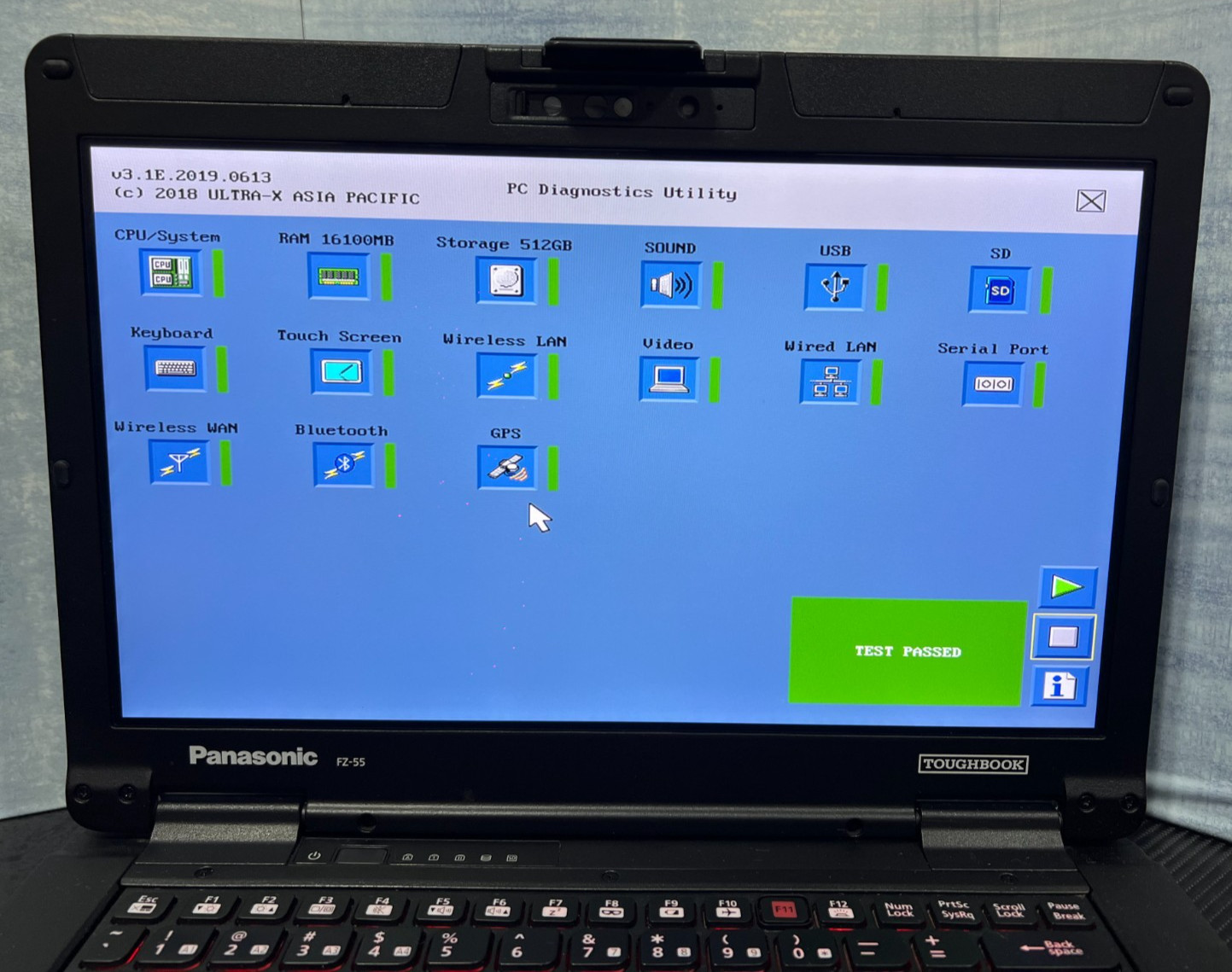 FZ-55C262CVM i5-8365U, 512GB SSD,16GB Mem,GPS,VGA,HDMI,Touchscreen,Win11 25H2.