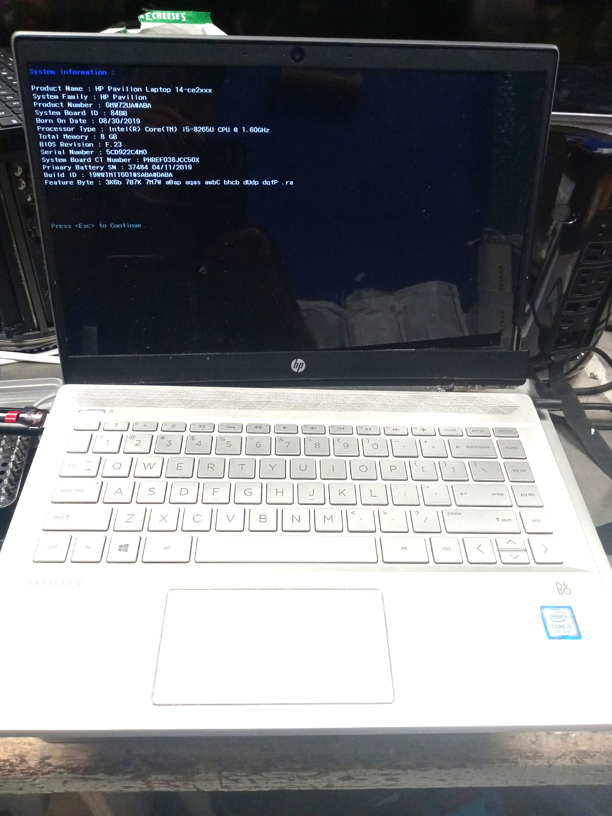 HP Pavilion 14-CE2XXX 14″ i5-8265U 1.6GHz 8GB 256SSD win11P