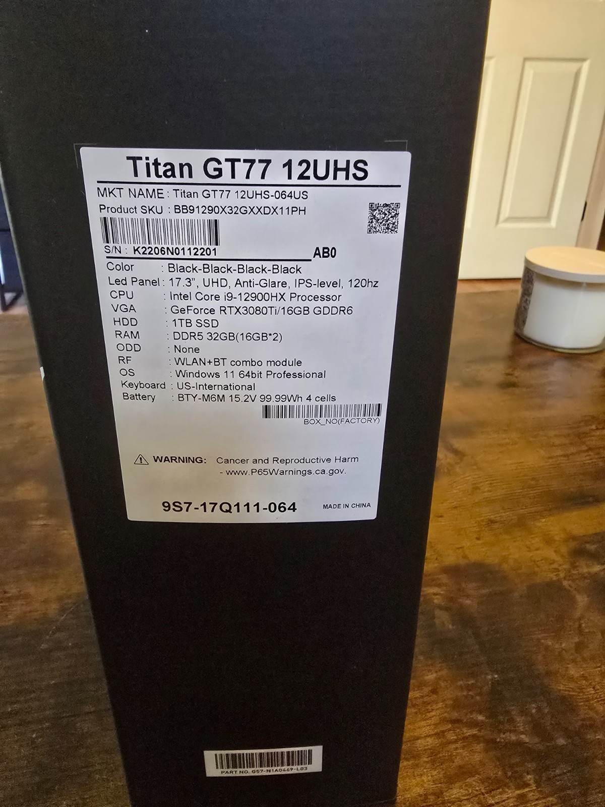 MSI GT77 Titan (12900hx, 3080ti, 32gb RAM)