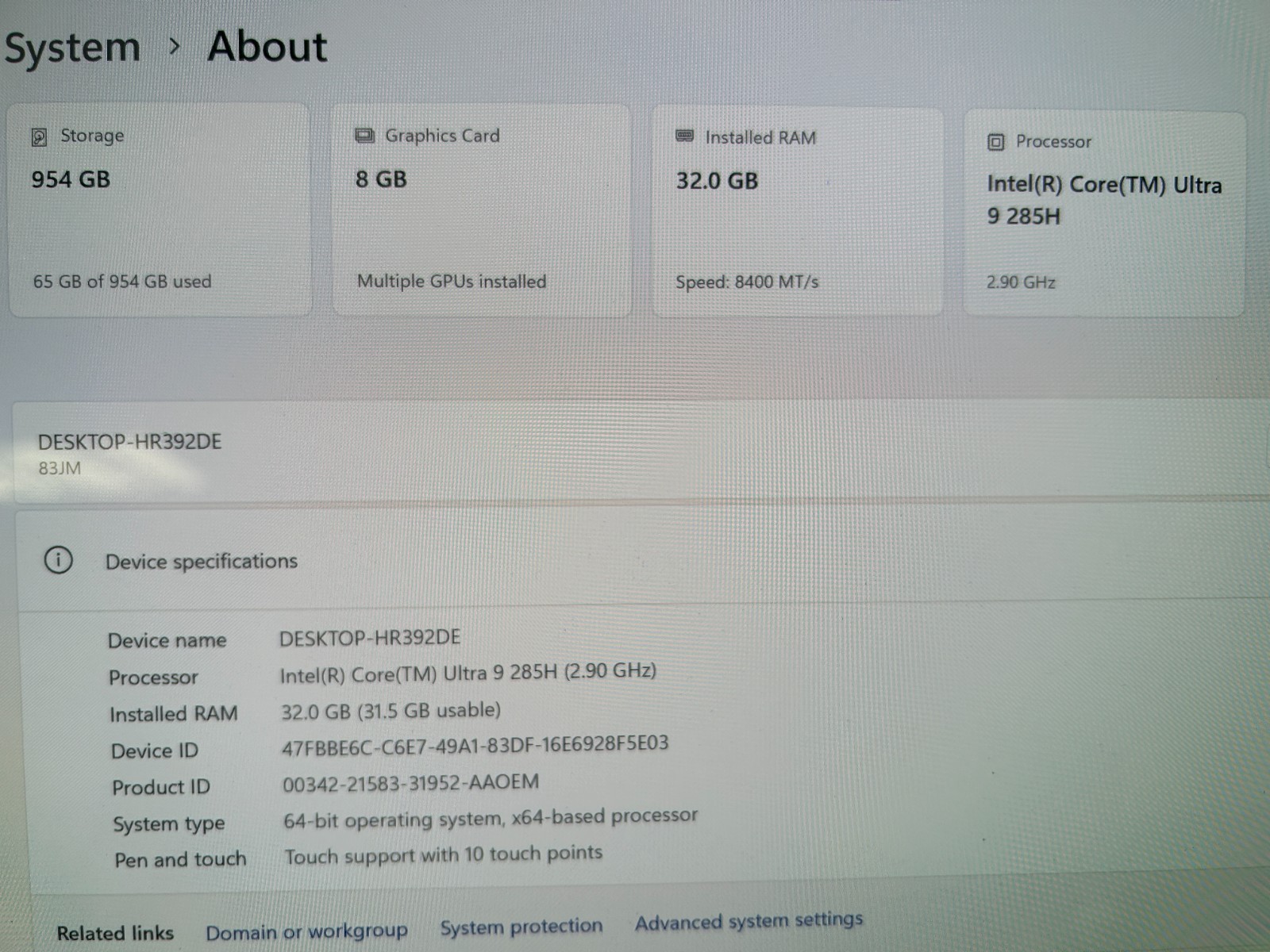 Lenovo IdeaPad Pro 5 16IAH10, Intel Core Ultra 9 285H, 32 GB RAM, 1 TB NVMe SSD