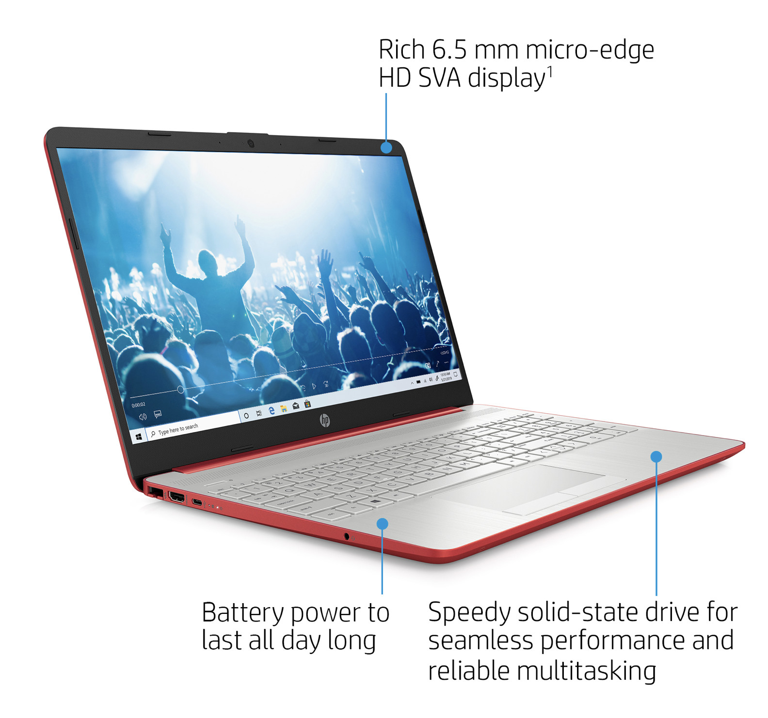 HP 15.6″ Laptop Intel Pentium Silver N5030 Up to 8GB RAM &1TB SSD Scarlet Red
