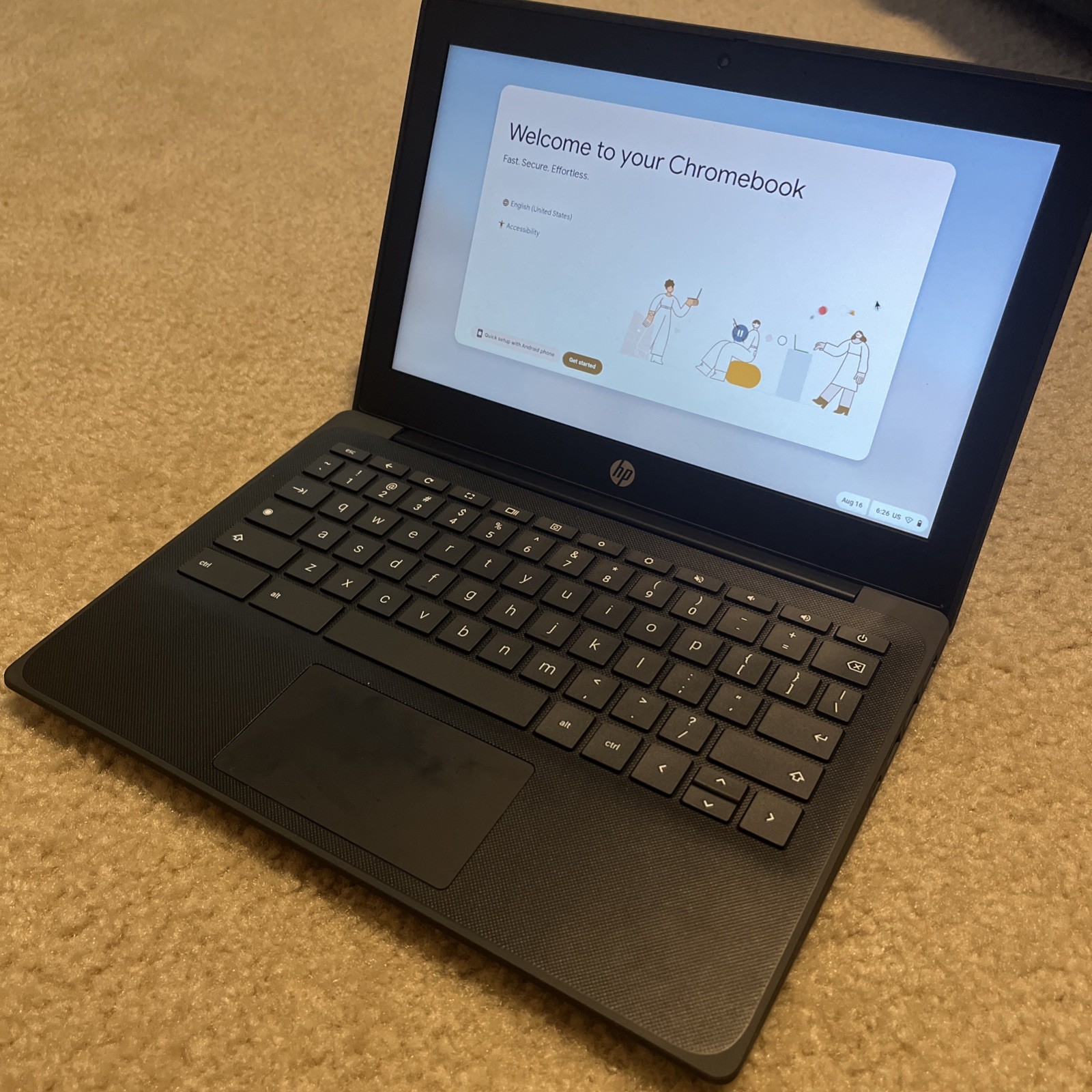 HP ChromeBook 11.6″ (32GB HDD, AMD A4, 2.40 GHz, 4GB) Laptop – Black…