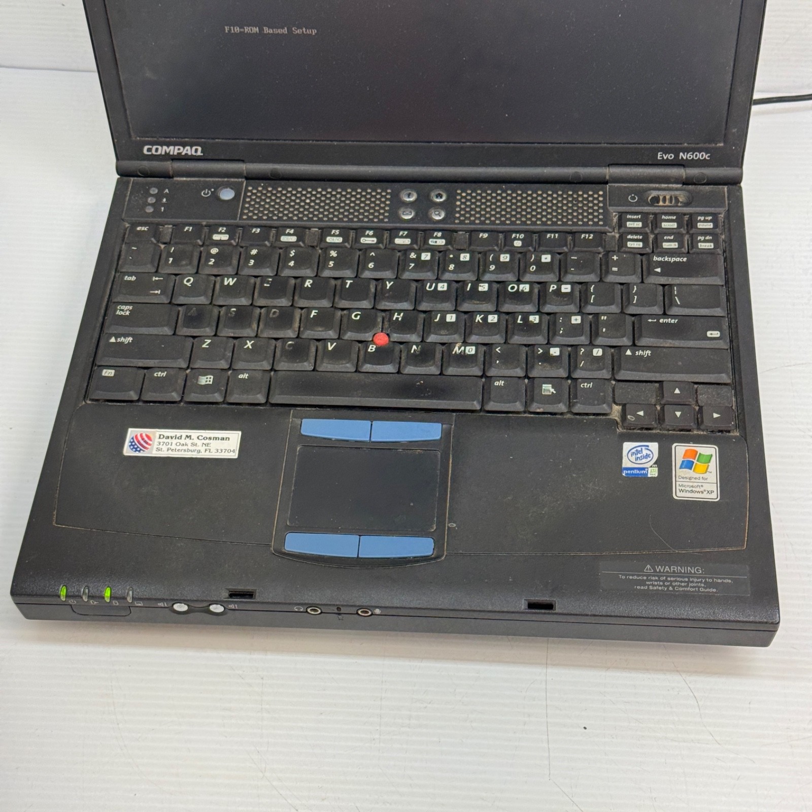 Compaq Evo N610c Laptop PP2040 Vintage Powers On No Further Testing