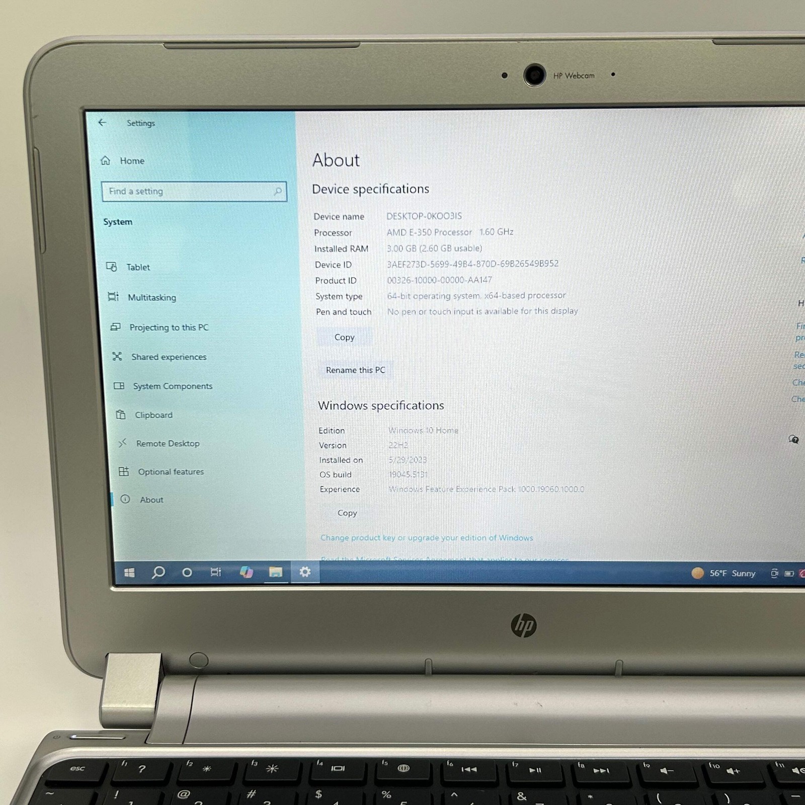 HP Pavilion dm1-3025dx 11.6″ Laptop AMD E-350 3GB RAM 250GB HDD Gray