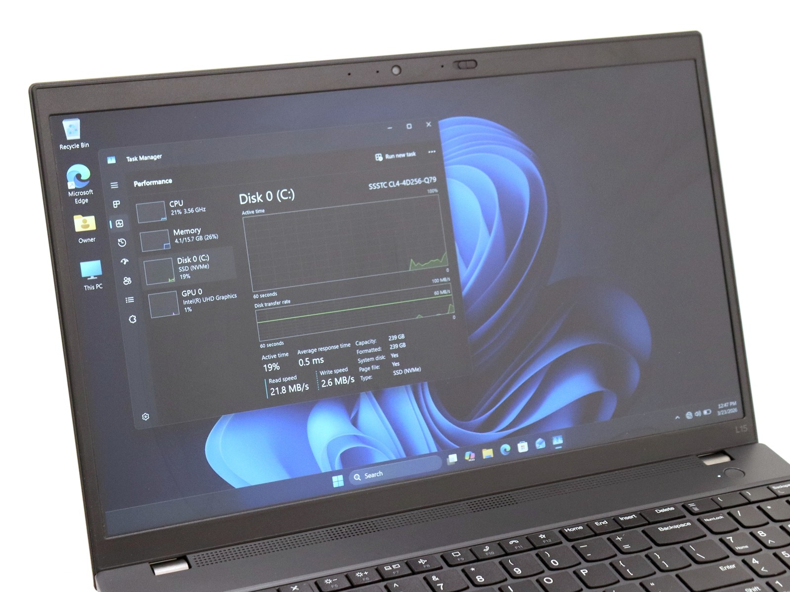 Lenovo ThinkPad L15 Gen 3 15.6″ Intel i5-1245U 16GB 256GB NVMe W11P – See Desc.