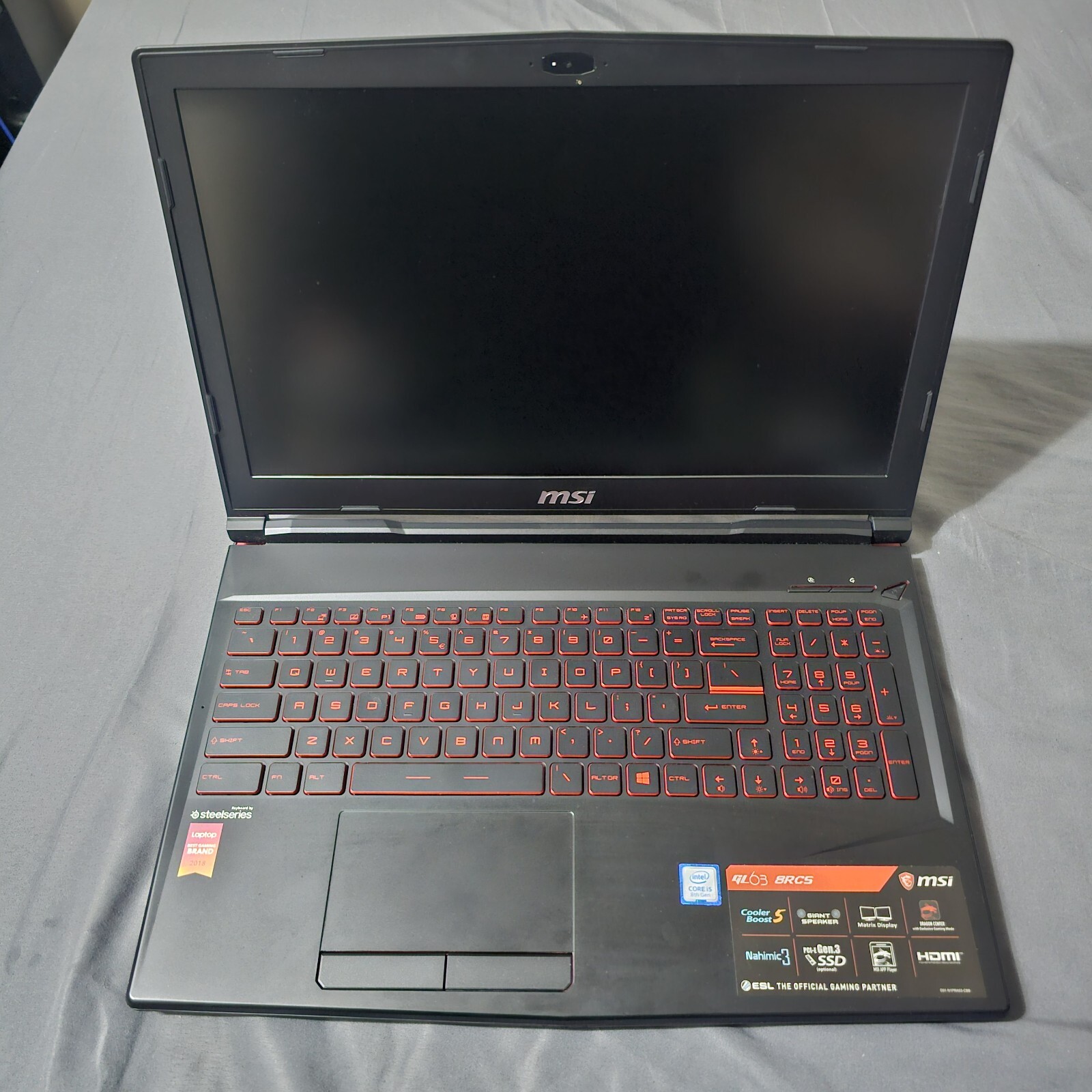 MSI Gaming Laptop GL63 15.6″ Intel i5 8300H 2.30GHz 8GB RAM, 1TB GTX1050