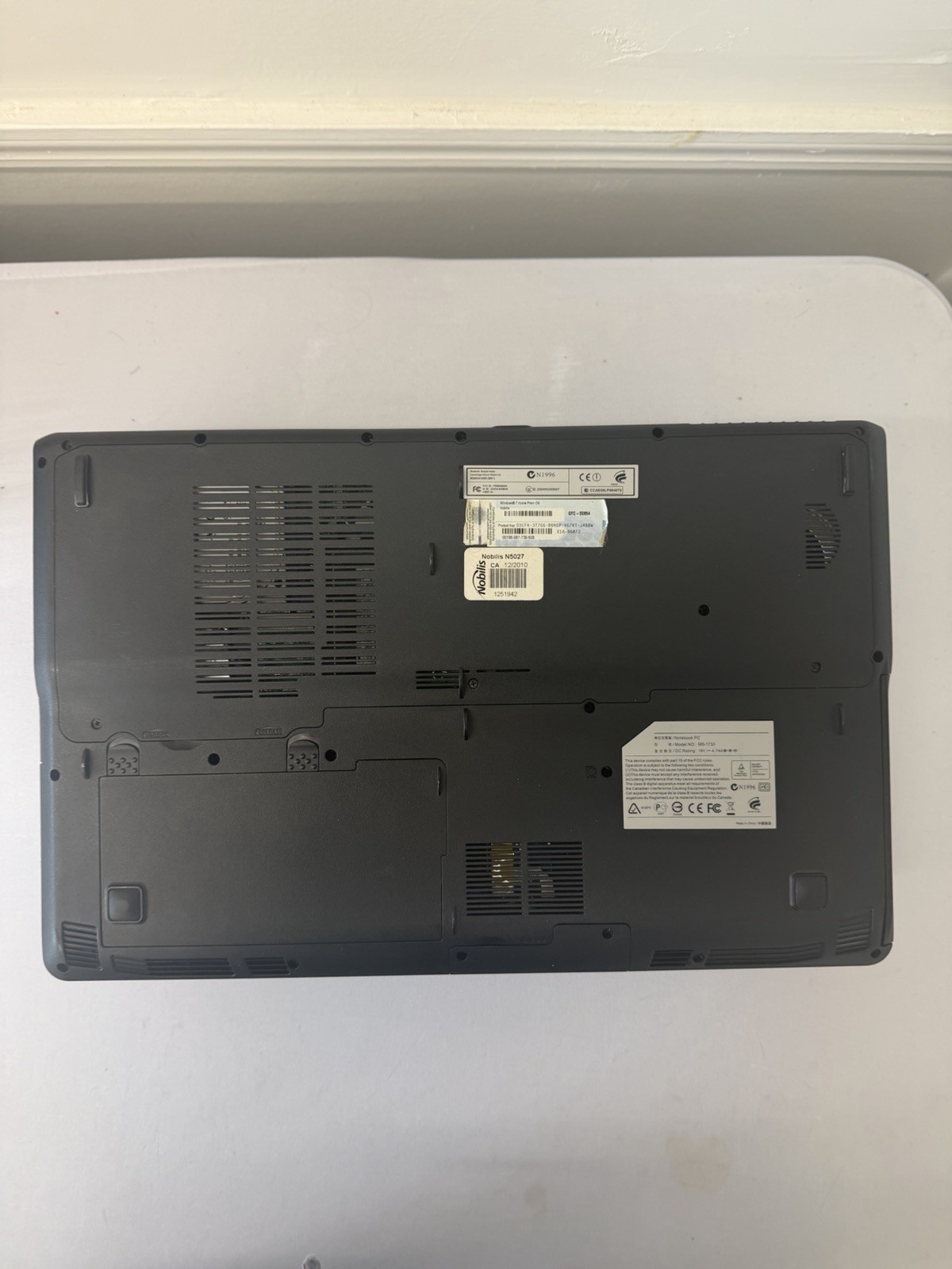 Nobilis MS-1733 Laptop – Good Screen – Intel Pentium P6100 – Read Des