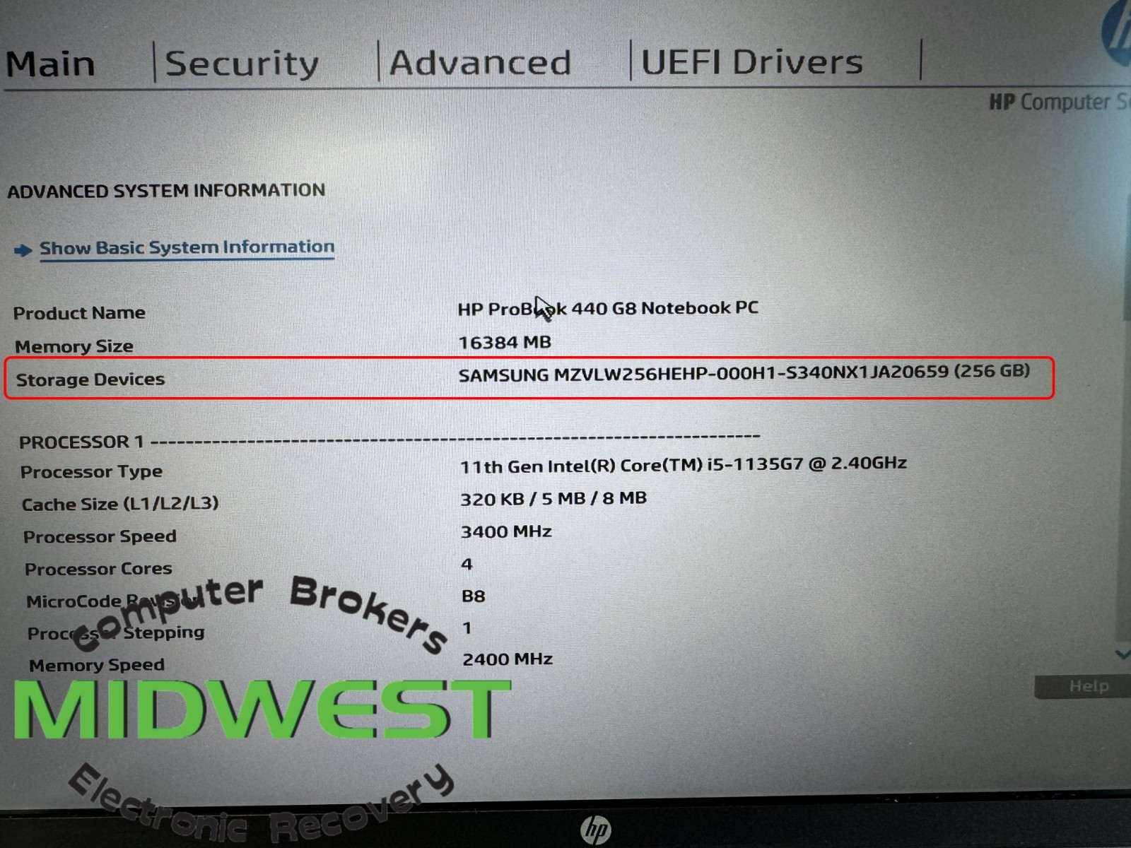 HP ProBook 440 G8 i5-1135G7 2.4GHz 16GB 256GB SSD