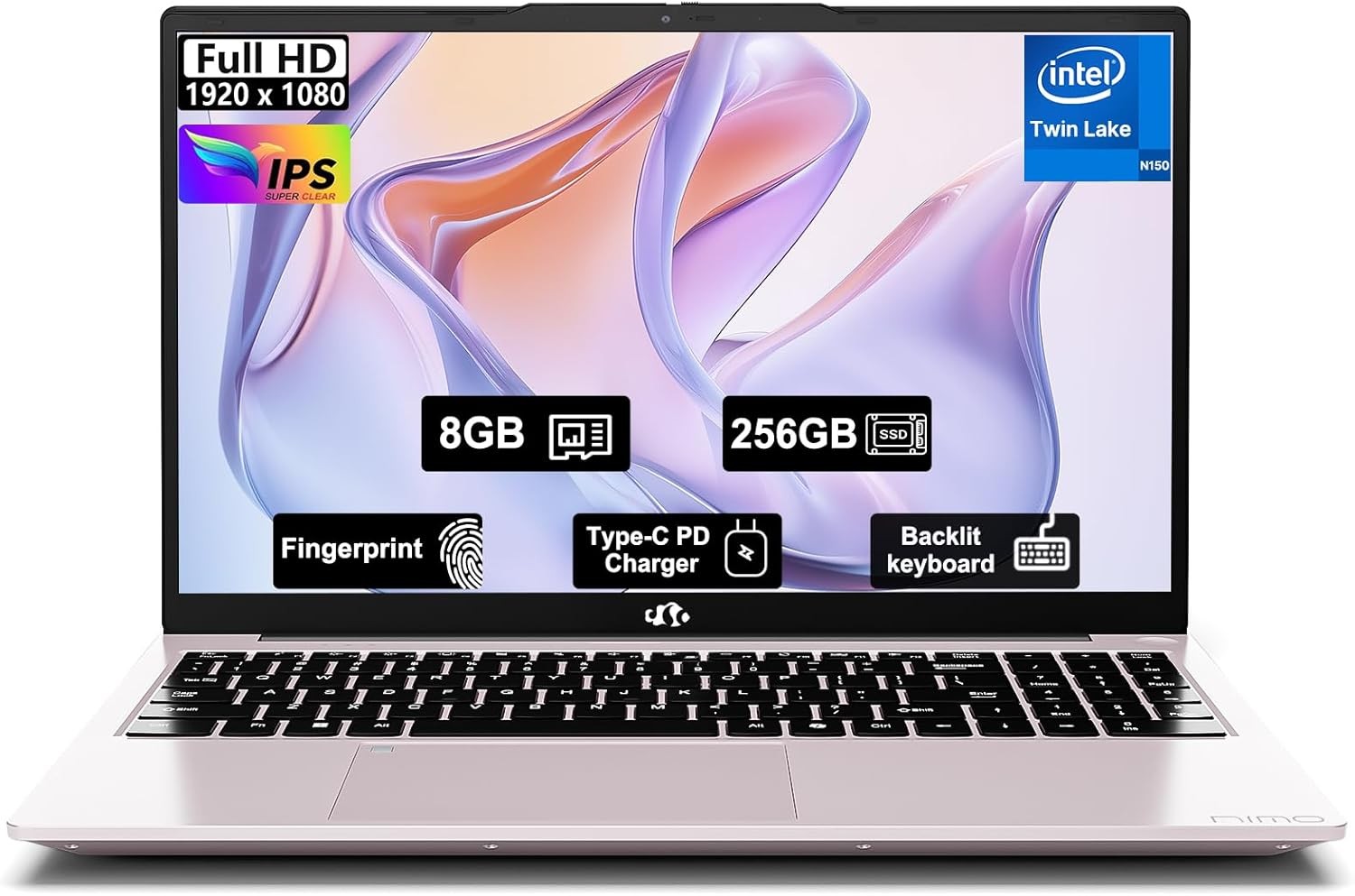NIMO 15.6″ FHD Laptop Intel Pentium N150 8GB RAM 128/256/512GB SSD Backlit KB