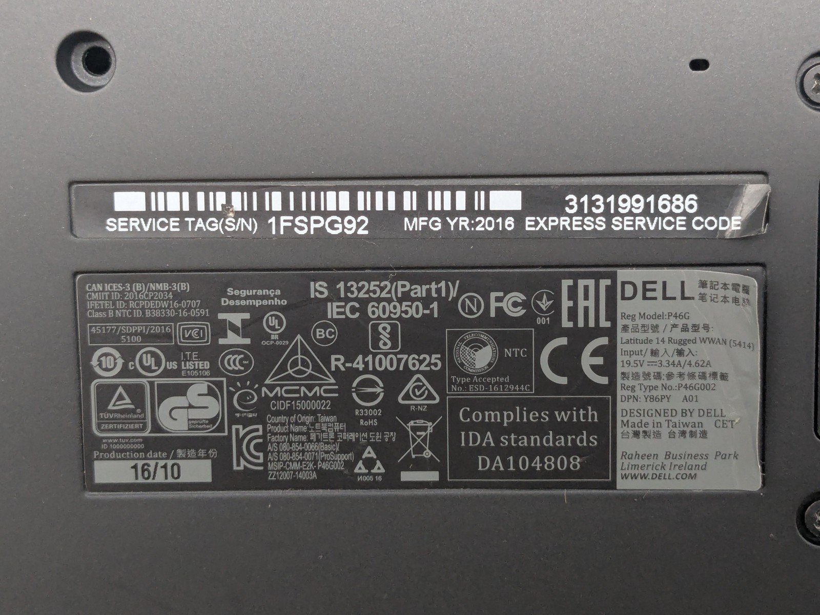Dell Latitude 5414 Rugged 14″ FHD I5-6300U Webcam Backlit RGB Palmrest *READ*