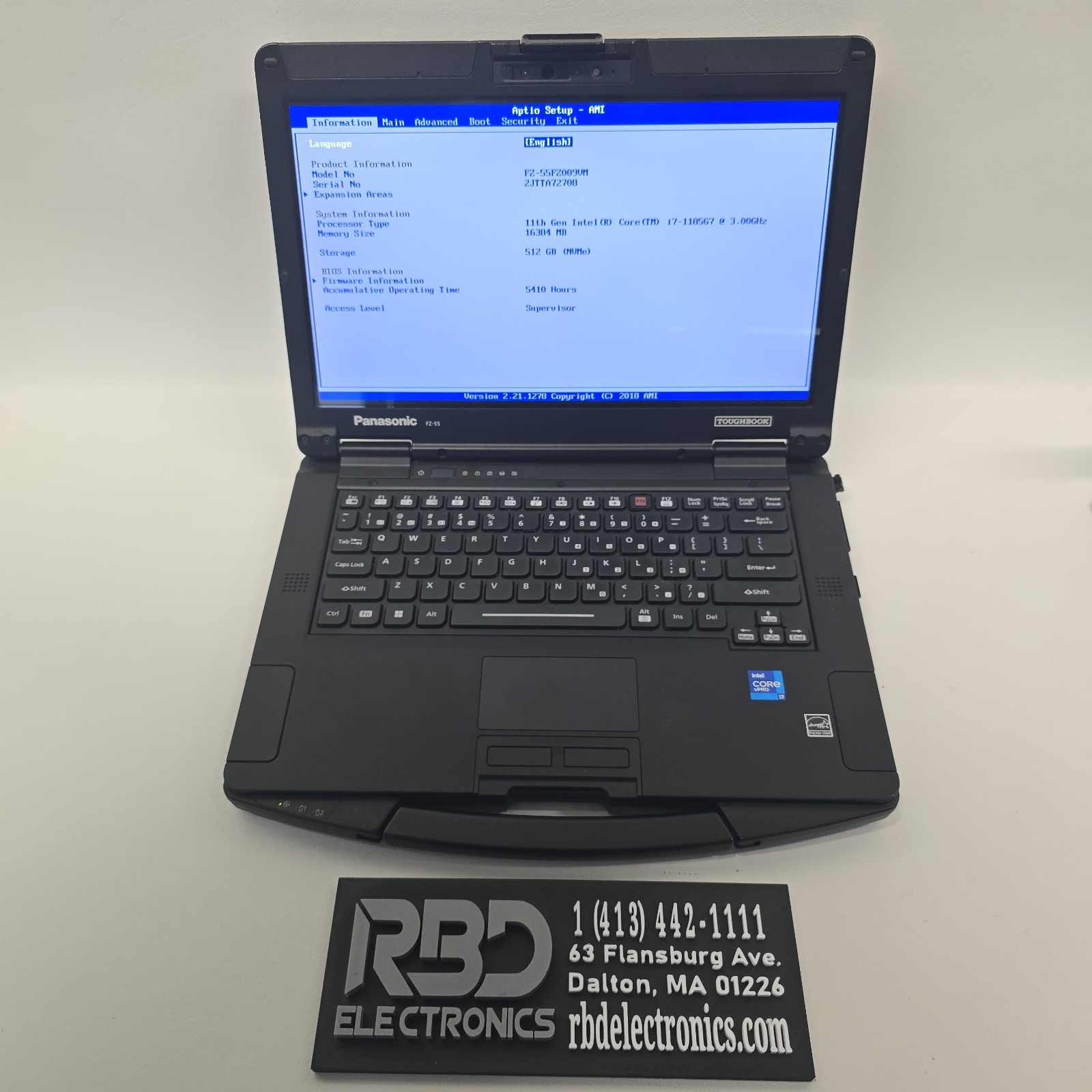 Panasonic Toughbook FZ55 MK2 FHD Touch I7-1185G7 16GB 512 NO OS/AC