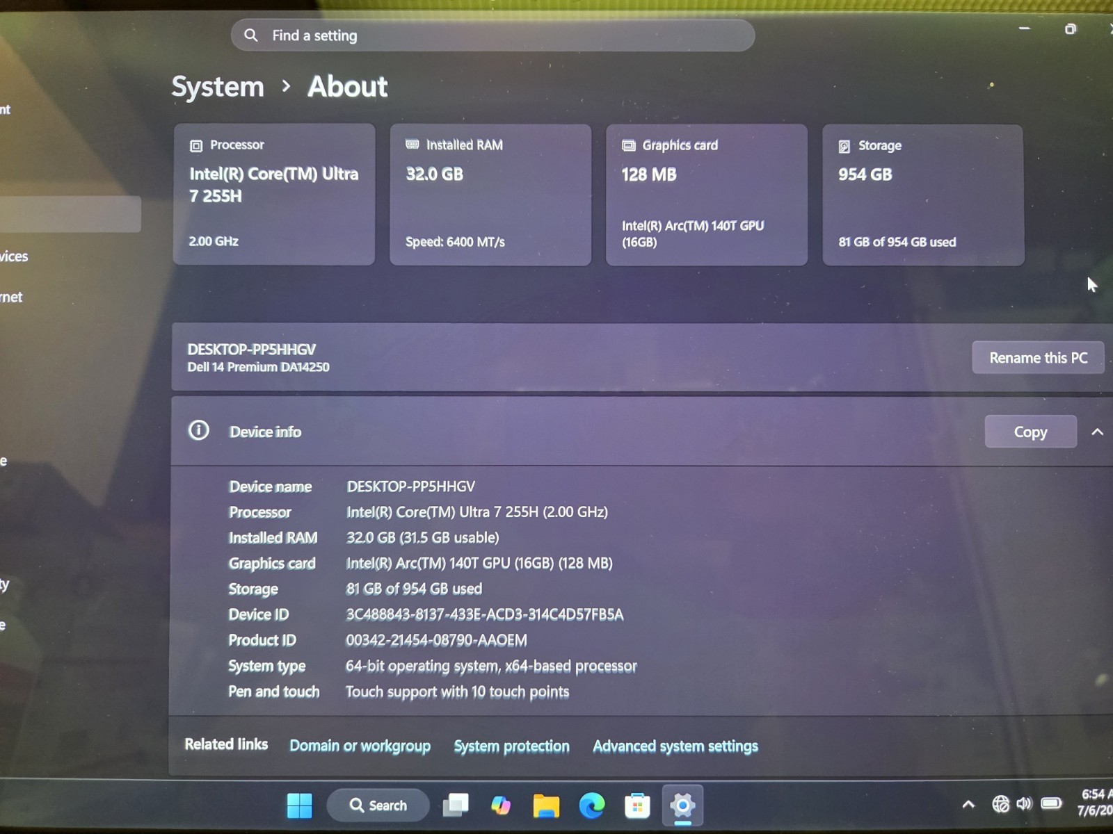 Dell Premium DA14250 14″ XPS14 3.2K 120Hz Touch OLED Core Ultra 7 255H 32GB 1TB