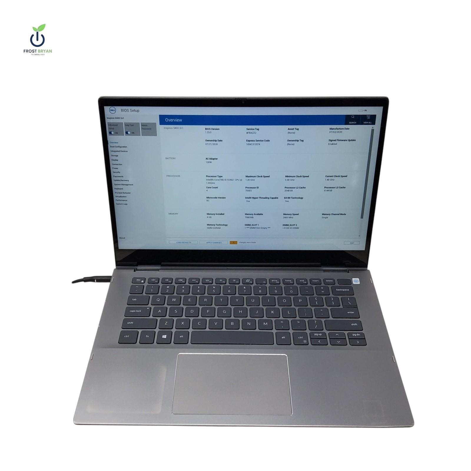 DELL Inspiron 5400 2n1 i5-1035G1@1.00GHz 8GB No SSD/Batt/OS Grade D [DEFECTIVE]