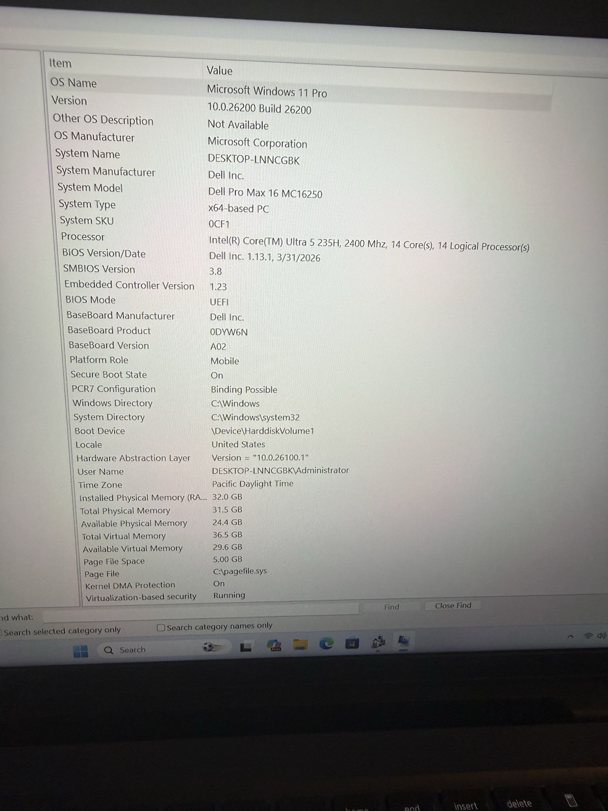 Dell Pro Max 16 MC16250 16in Core Ultra 5 235H 32GB 512GB SSD Touch W11P