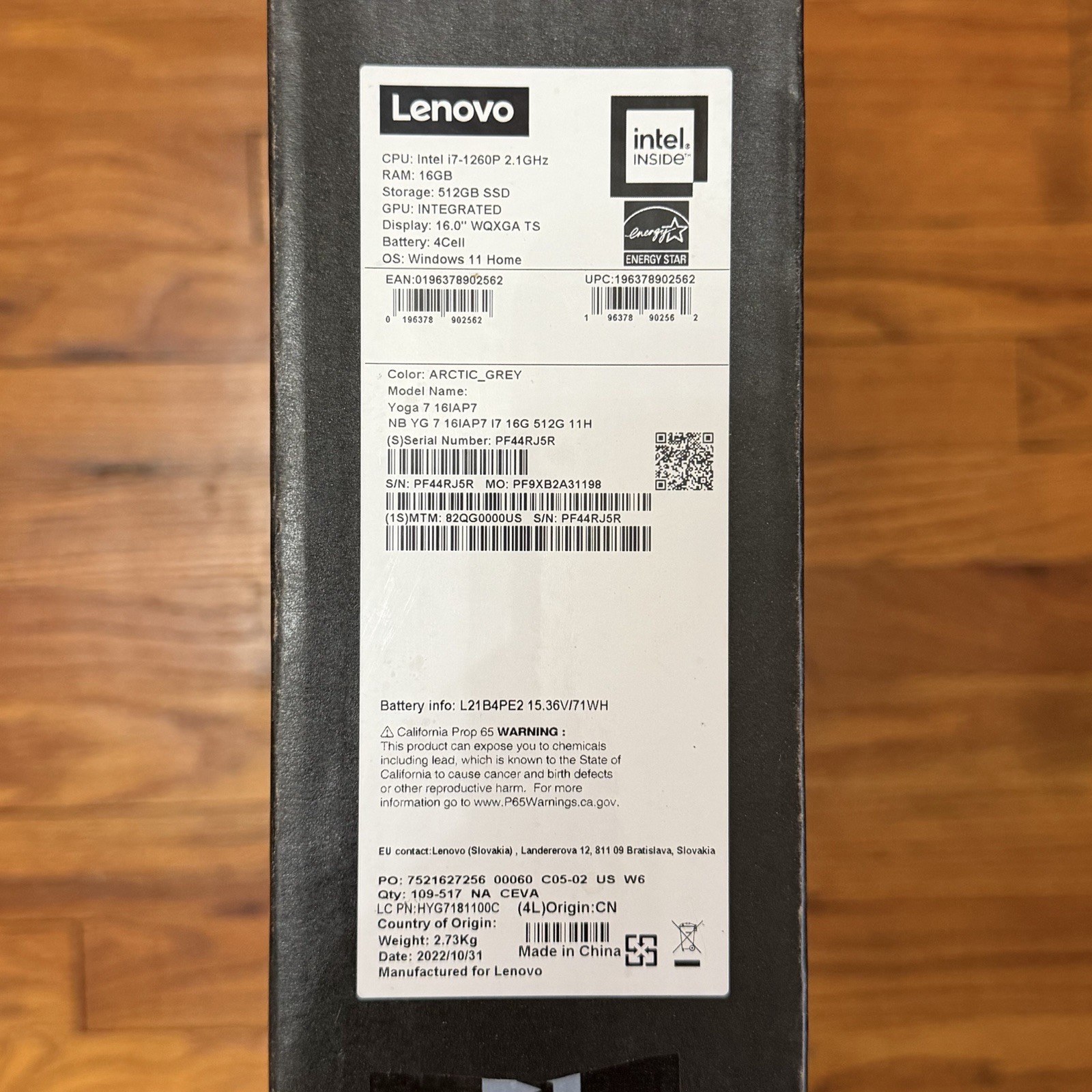 Lenovo Yoga 7 16IAP7 16″ 2.5K Touch 2-in-1 Core i7-1260P 16GB Memory 512GB SSD