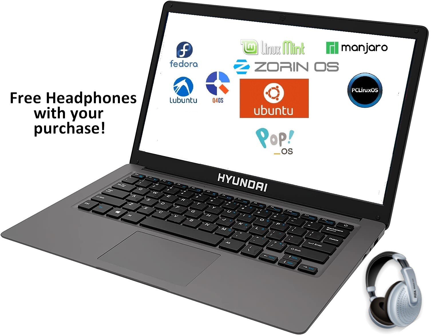 Hyundai 14.1″ Intel 1.1-2.8GHz, 4GB 128GB Ubuntu/Linux+2nd OS Office*