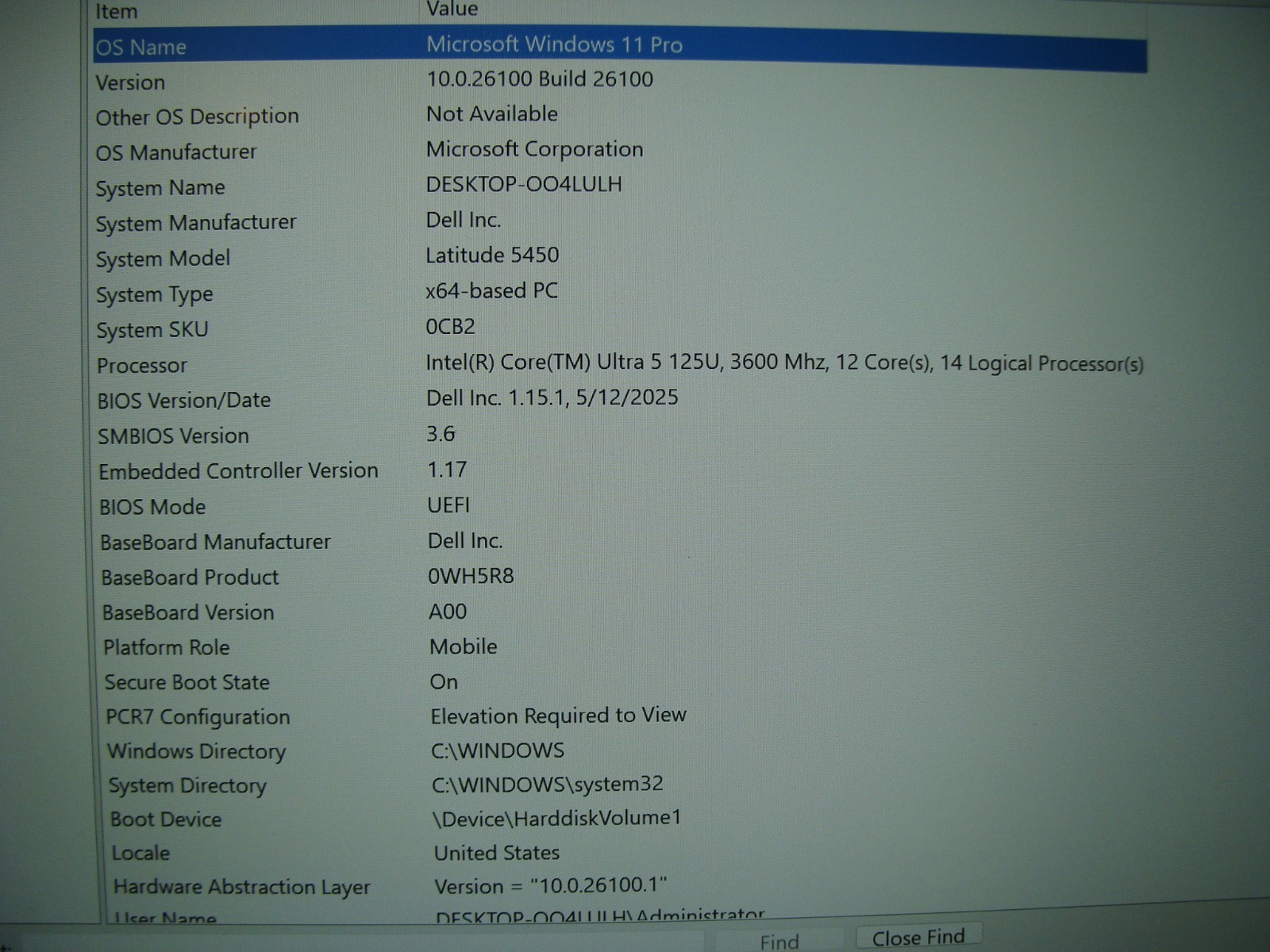 Dell Latitude 5450 14” FHD core Ultra 5 125U 3.6GHz 16GB 256GB Windows 11 Pro