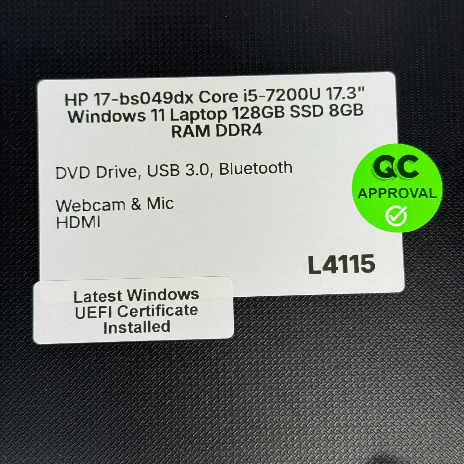 HP 17-bs049dx i5-7200U 17.3″ Windows 11 Laptop 128GB SSD **WEAR SEE PICS
