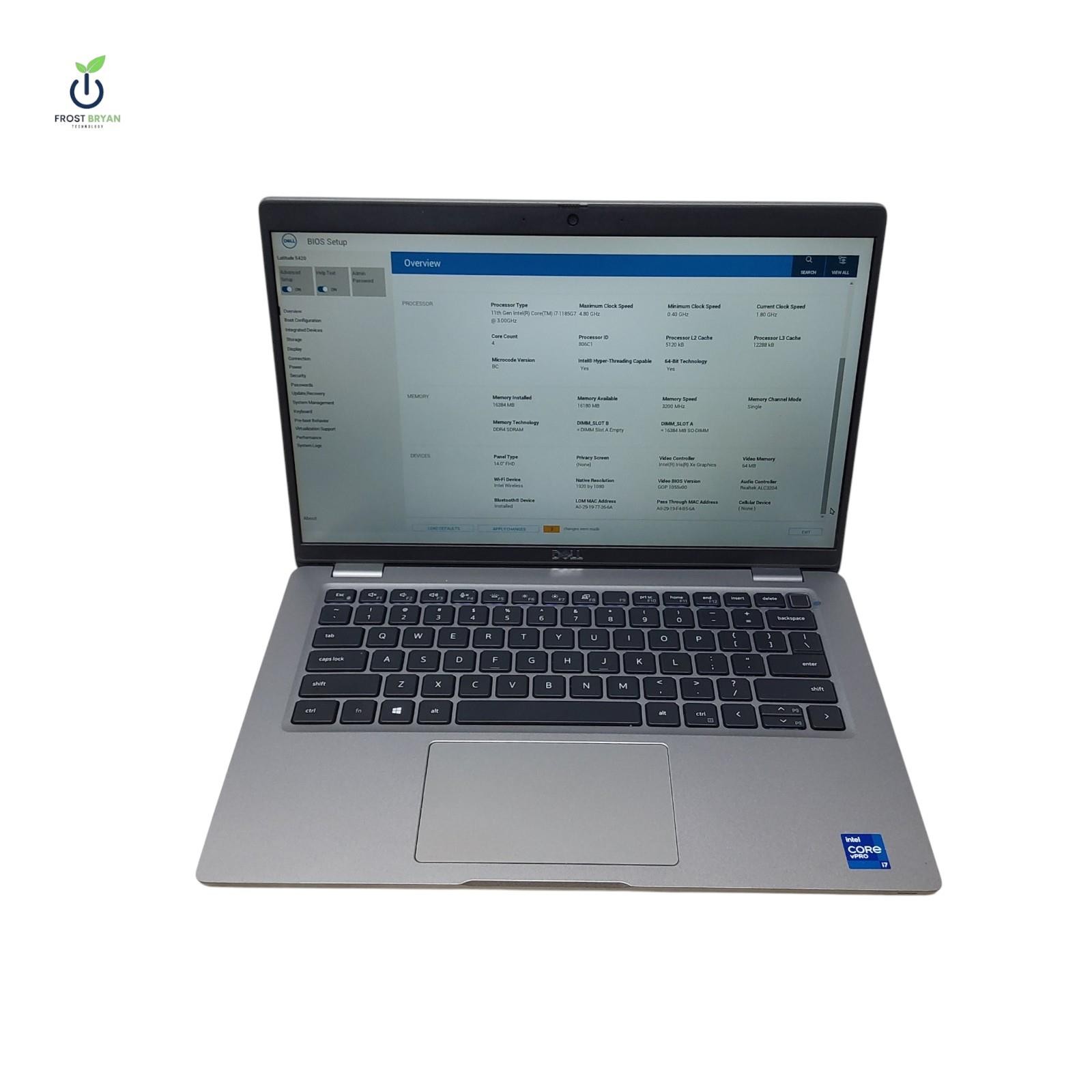 DELL LATITUDE 5420 Laptop i7-1185G7@3.00GHZ 16 GB 512 GB No OS Grade C [READ]