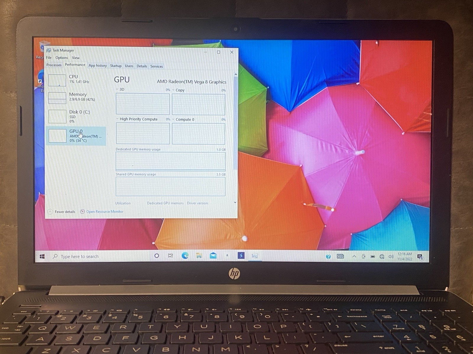 HP 15-DB0005DX | AMD RYZEN 5 2500U | 126GB | 8GB | NO CHARGER