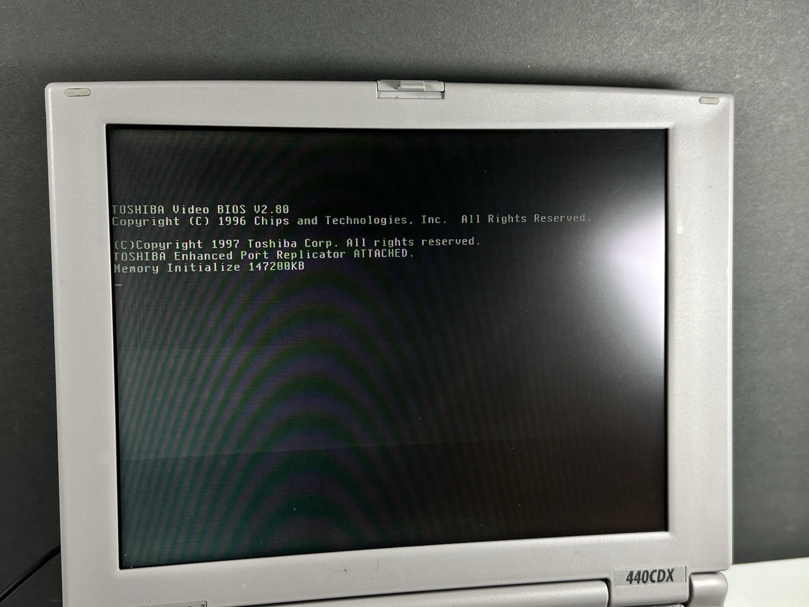 Toshiba Satellite Pro 440CDX Vintage Laptop w/ Port Replicator Charger Boot BIOS