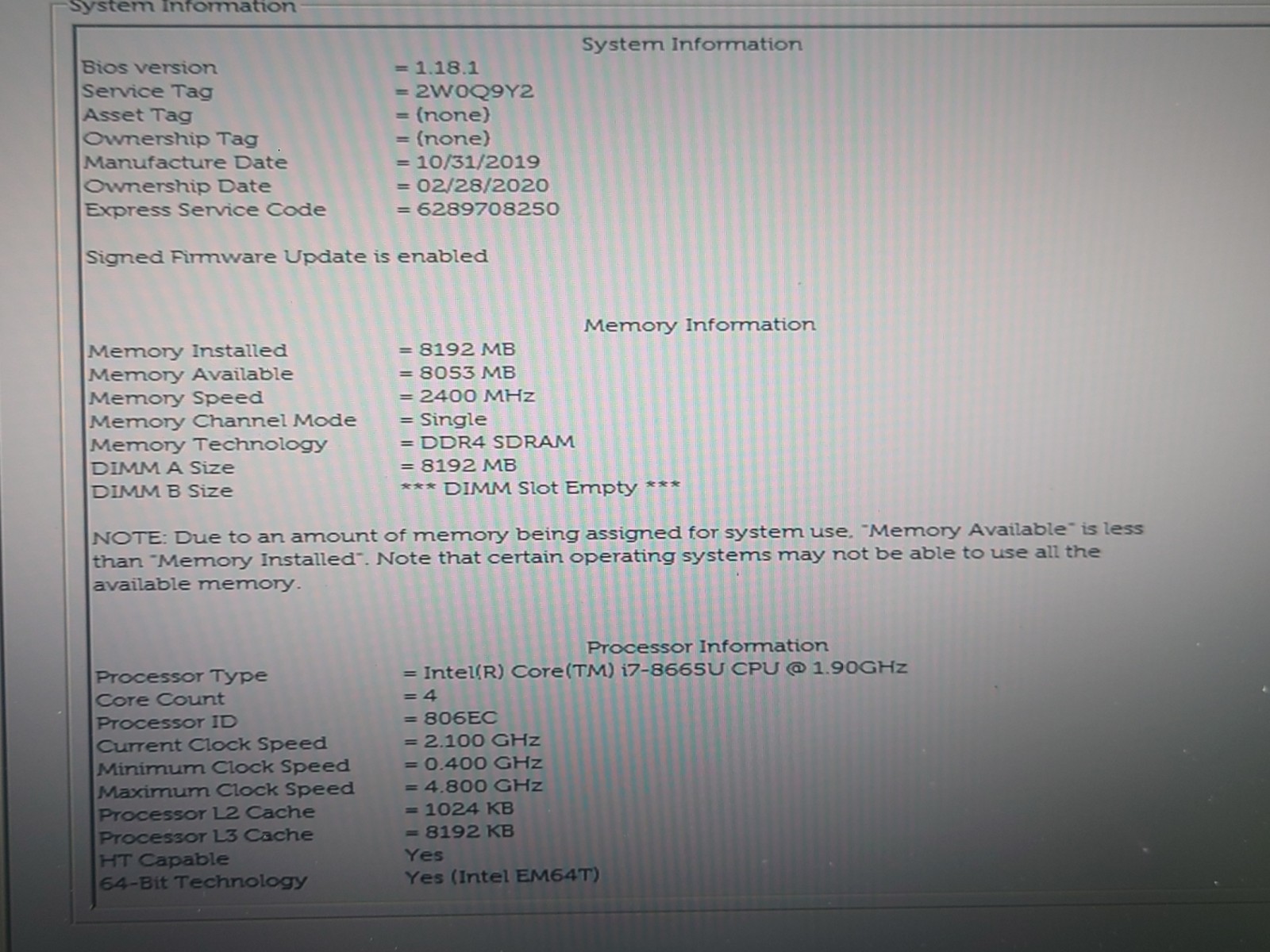 Dell Latitude 7300 13.3″ FHD i7-8665U 8GB RAM No OS/SSD *DAMAGED LCD*
