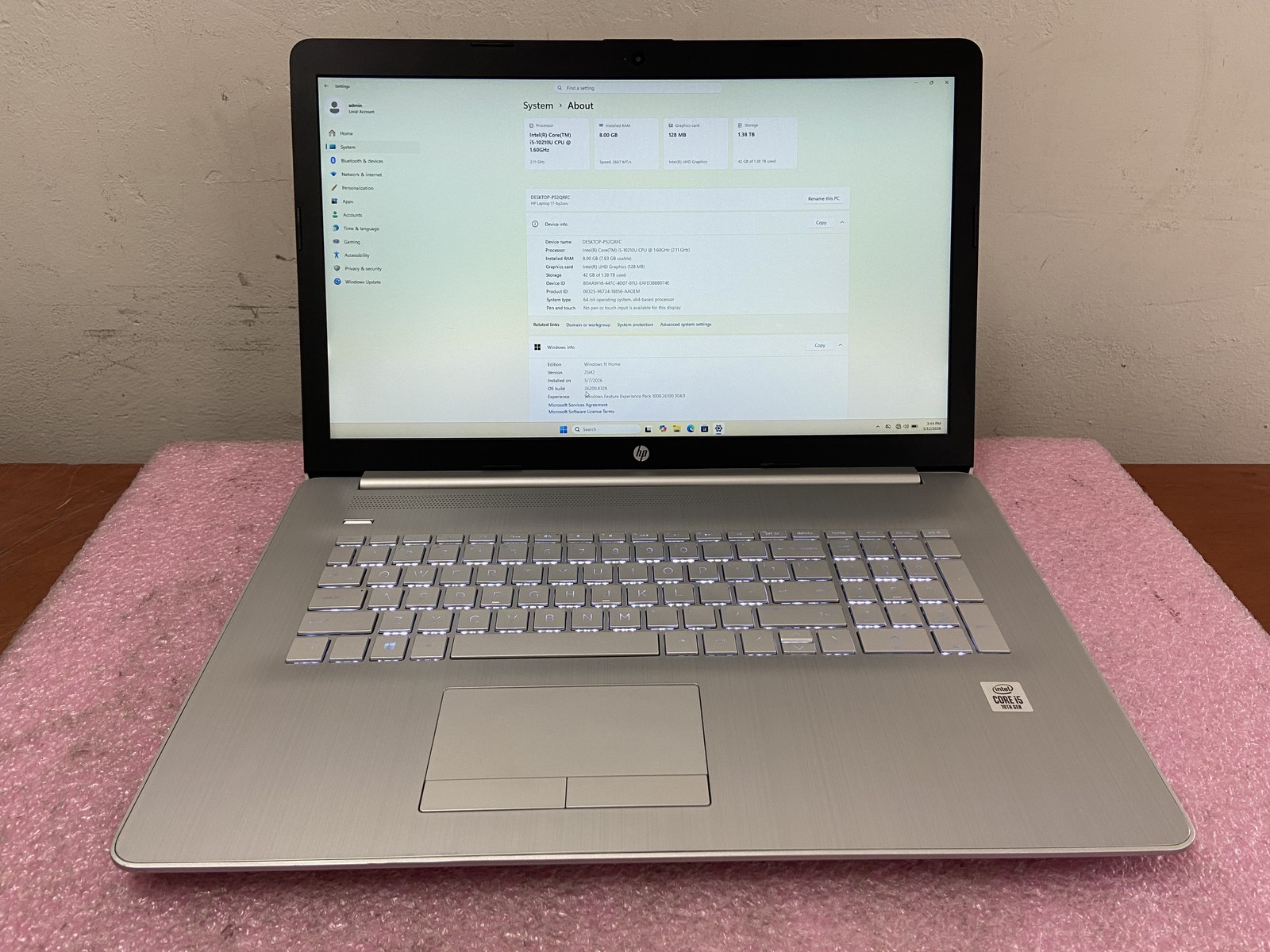 HP Laptop 17-by2053cl 17″ i5-10210U 8GB 512GB SSD+1TB HDD Win 11 *Read* – LP44A