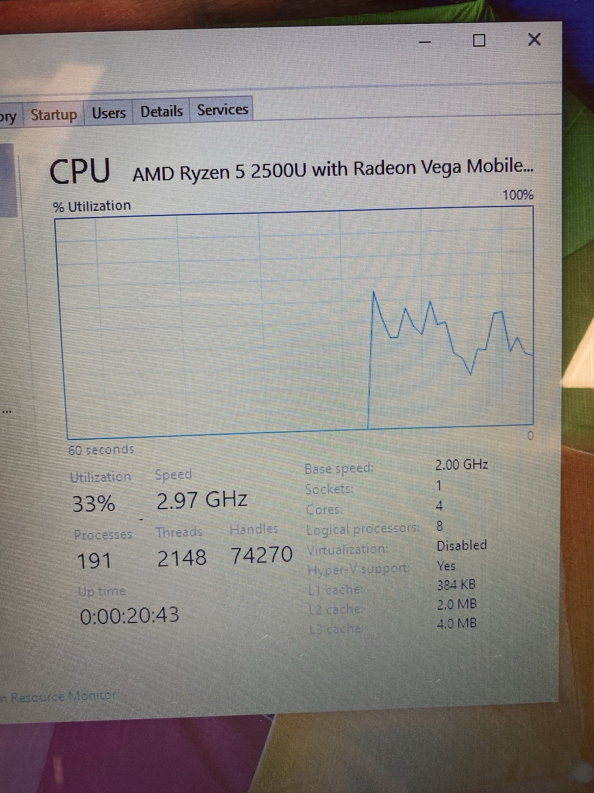 HP 15-DB0005DX | AMD RYZEN 5 2500U | 126GB | 8GB | NO CHARGER
