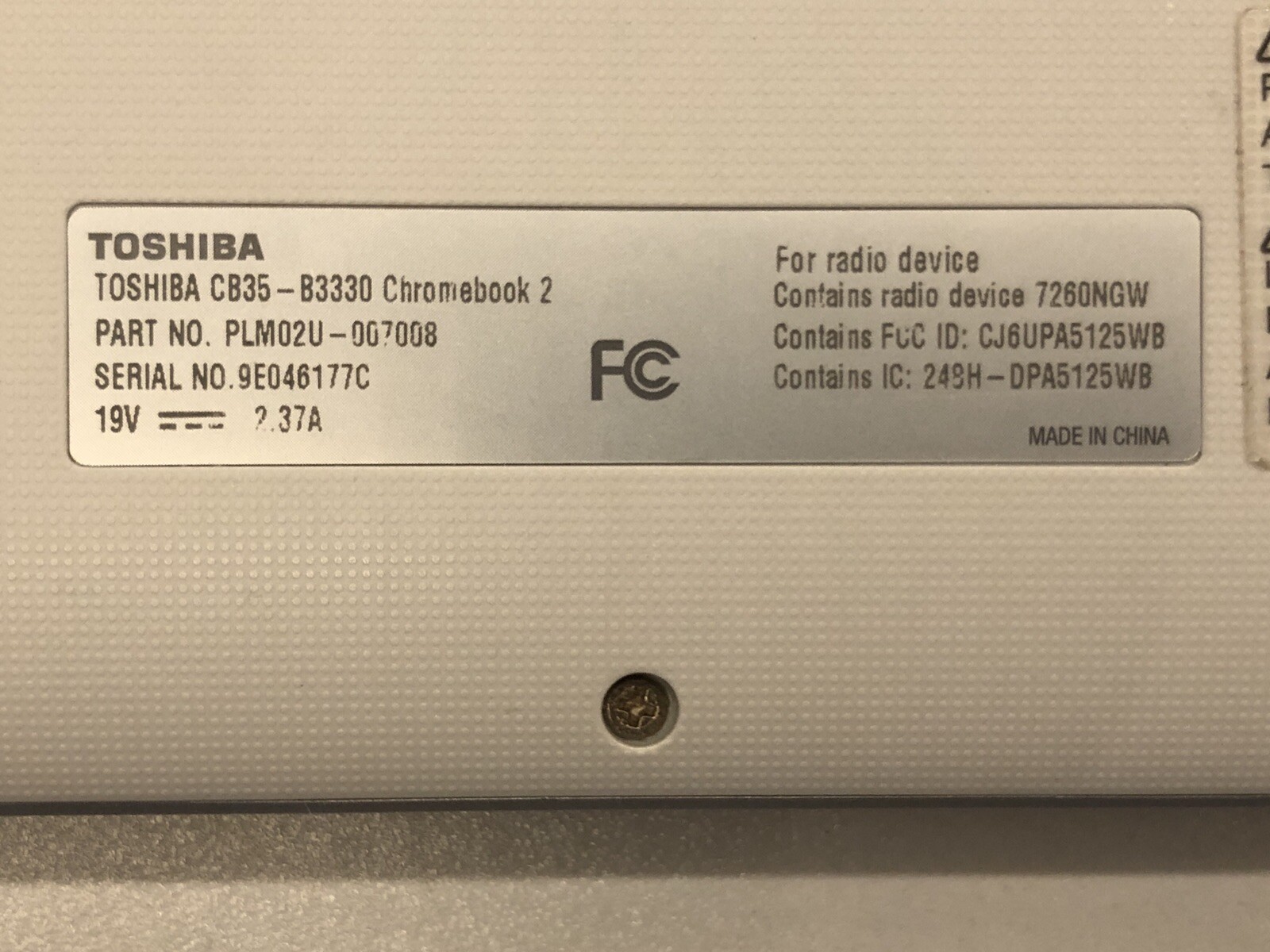 Toshiba CB35 Chromebook 2 13.3″ Intel N2840 2.16GHz 2GB RAM 16GB SSD ChromeOS