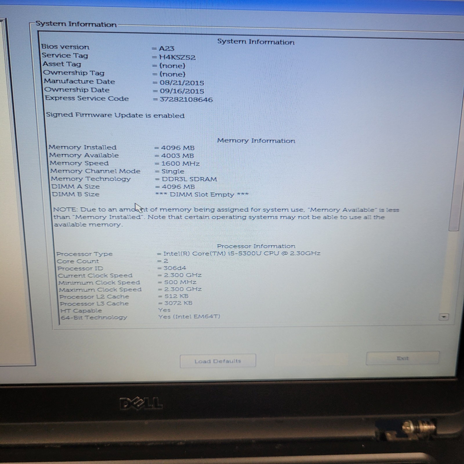 Dell Latitude E5450/Intel i5-5300U /4 GB RAM /256 GB HHD /Windows 11 + Chrger