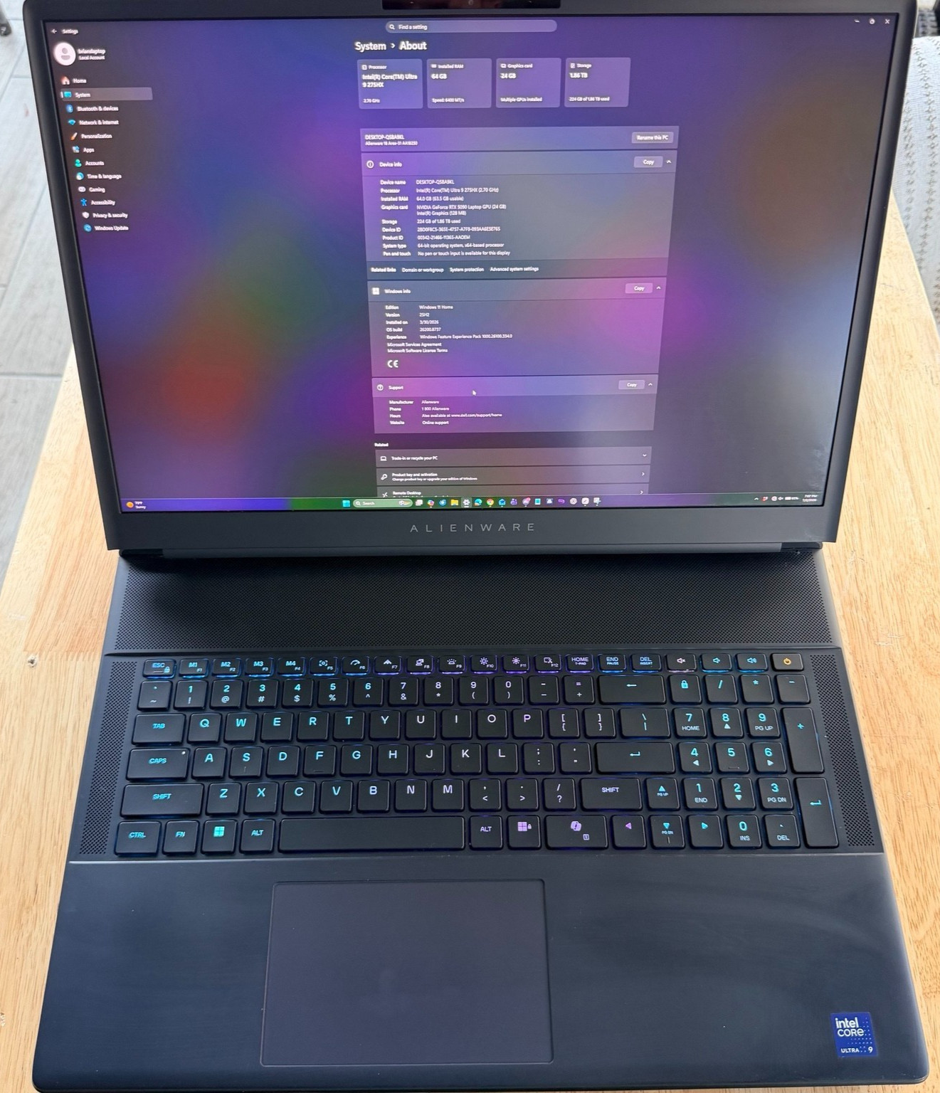 Alienware Area-51 18 18in QHD+ Core Ultra 9 275HX 64GB 2TB RTX 5090 USED GOOD