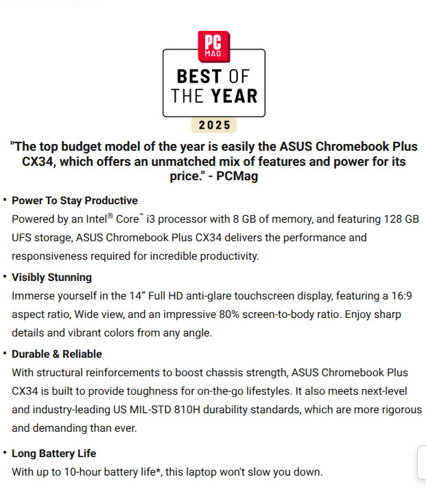 Asus CX34 14″ Intel i3 16/256 Gray Chromebook Plus LIKE NEW-My Mom didnt want it