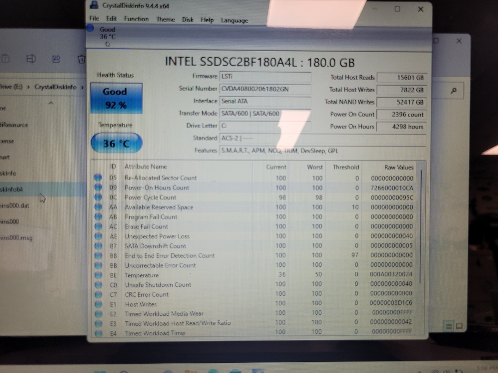 Hp laptop 15- bs0xx 15.6″ i3-7100u 2.4ghz 8gb ram 180gb ssd charger CND7201Q3X