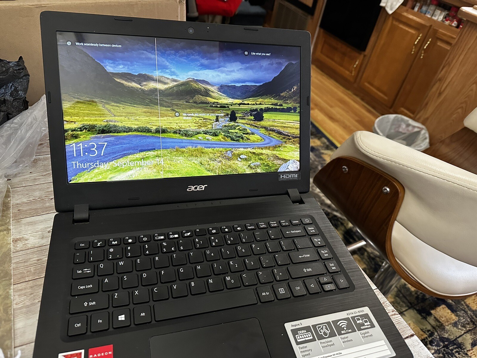 Acer Aspire 3 A314-21-91V1 15.6 HD AMD A9-9420e 4GB RAM 128GB SSD Win10 S Laptop