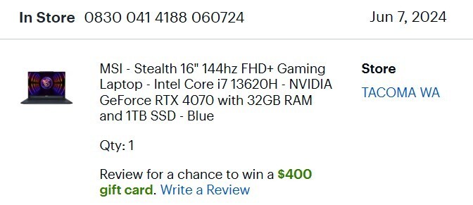 MSI – Stealth 16″ 144hz FHD+ Gaming Laptop – Intel Core i7 – RTX 4070 – 32GB RAM