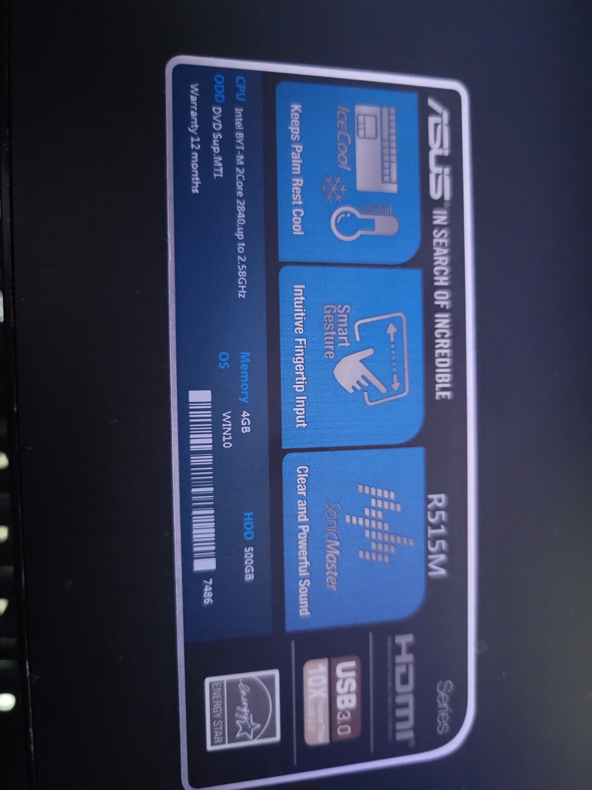 Asus R515m Laptop + Docking Station