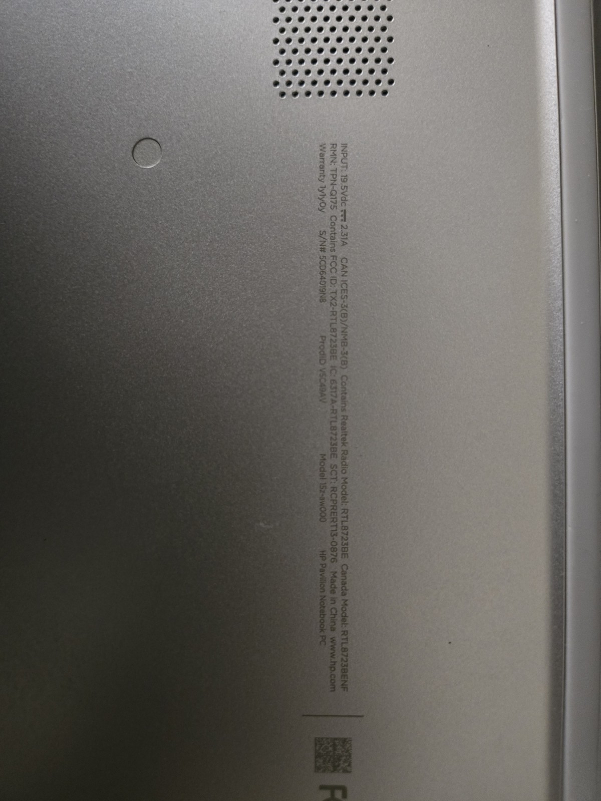 HP Pavilion Notebook (Model: 15z-aw000)
