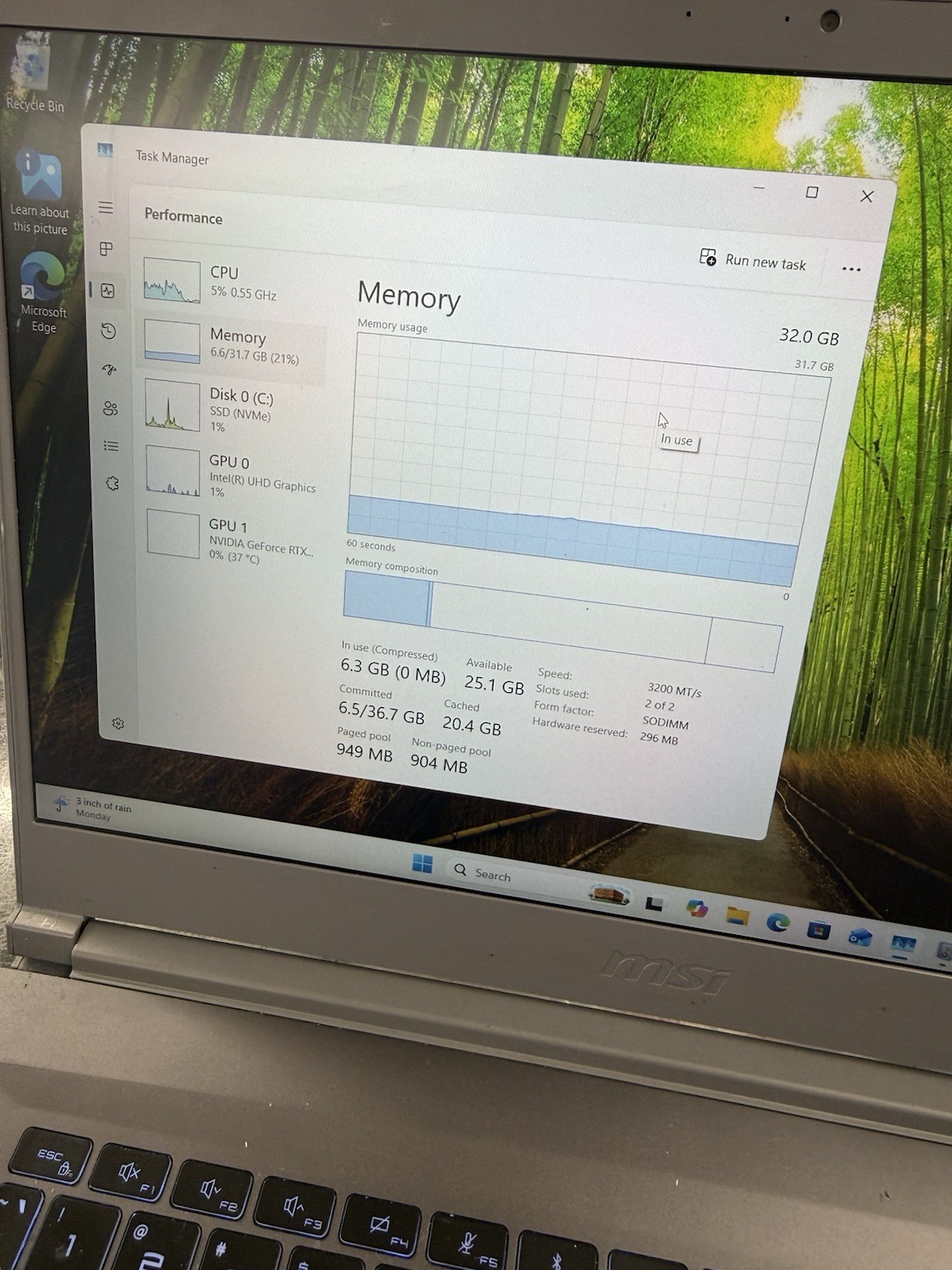MSI Thin 15 B13UCX 15.6” i5-13420H 16GB 512GB SSD GeForce RTX 2050