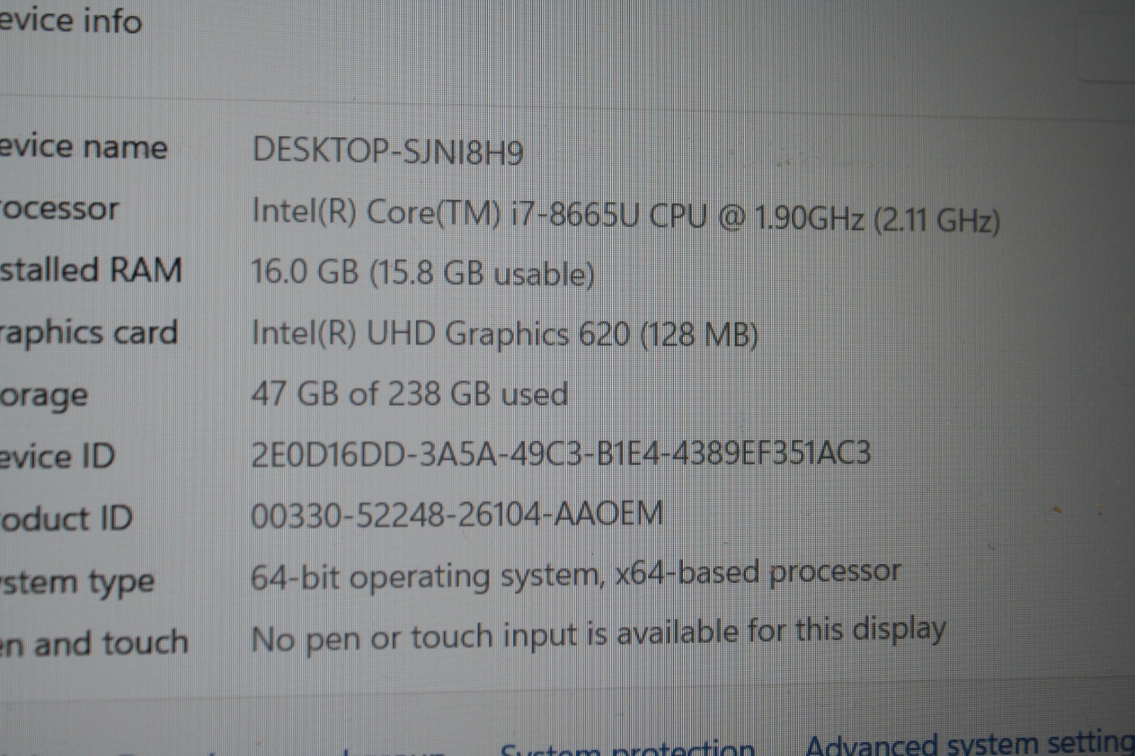 Dell Latitude 5500 Intel Core i7-8665U 1.90Ghz 16GB Ram ,128SSD,Win11 pro