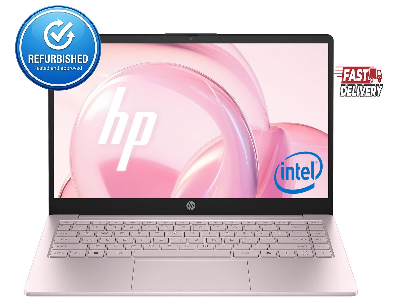 HP Laptop 14″ Intel N150 4GB RAM 128GB SSD Win11 Pink ✅Professional Refurbished