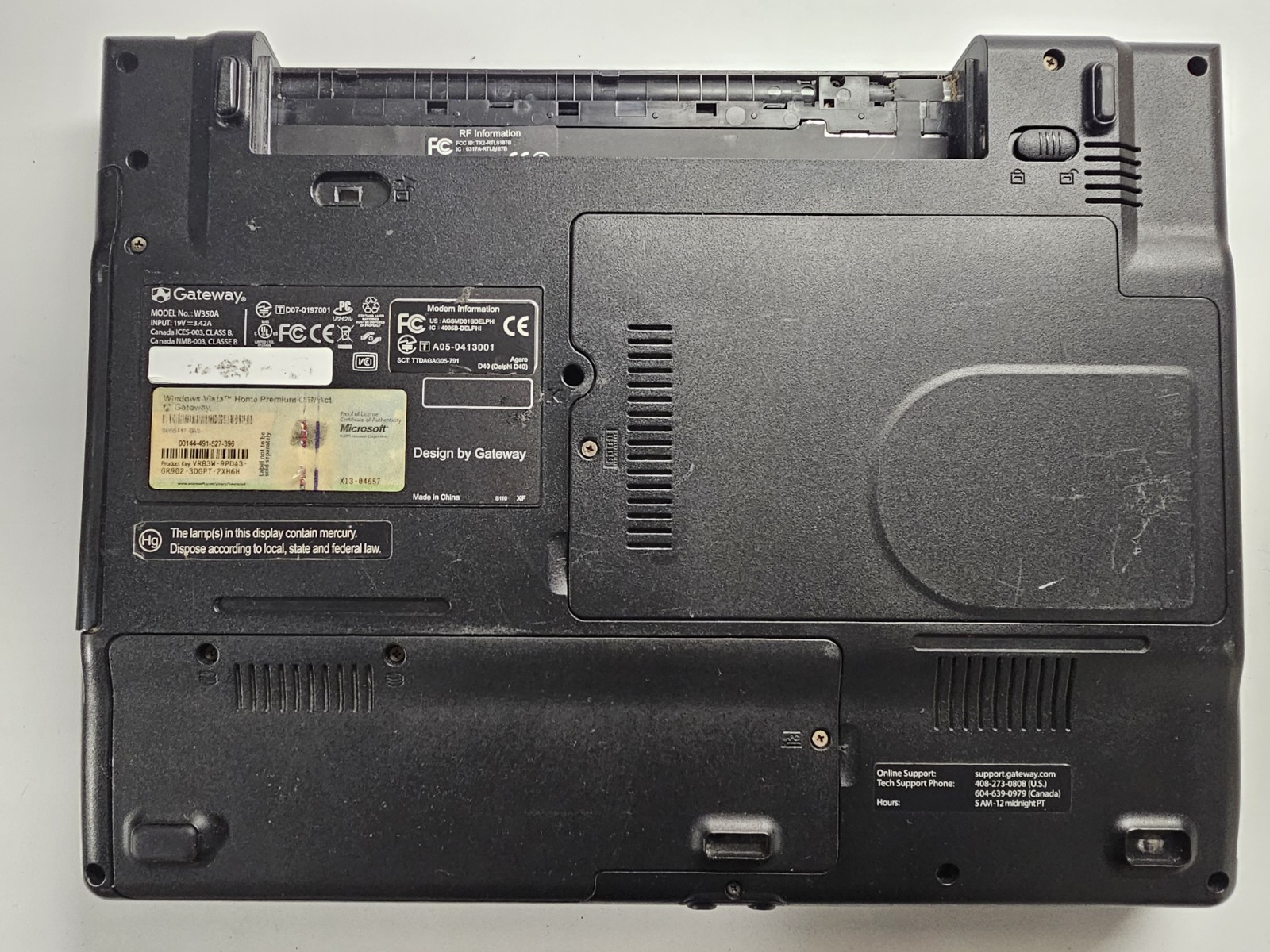 Gateway W350A AMD Laptop Notebook Windows Enterprise