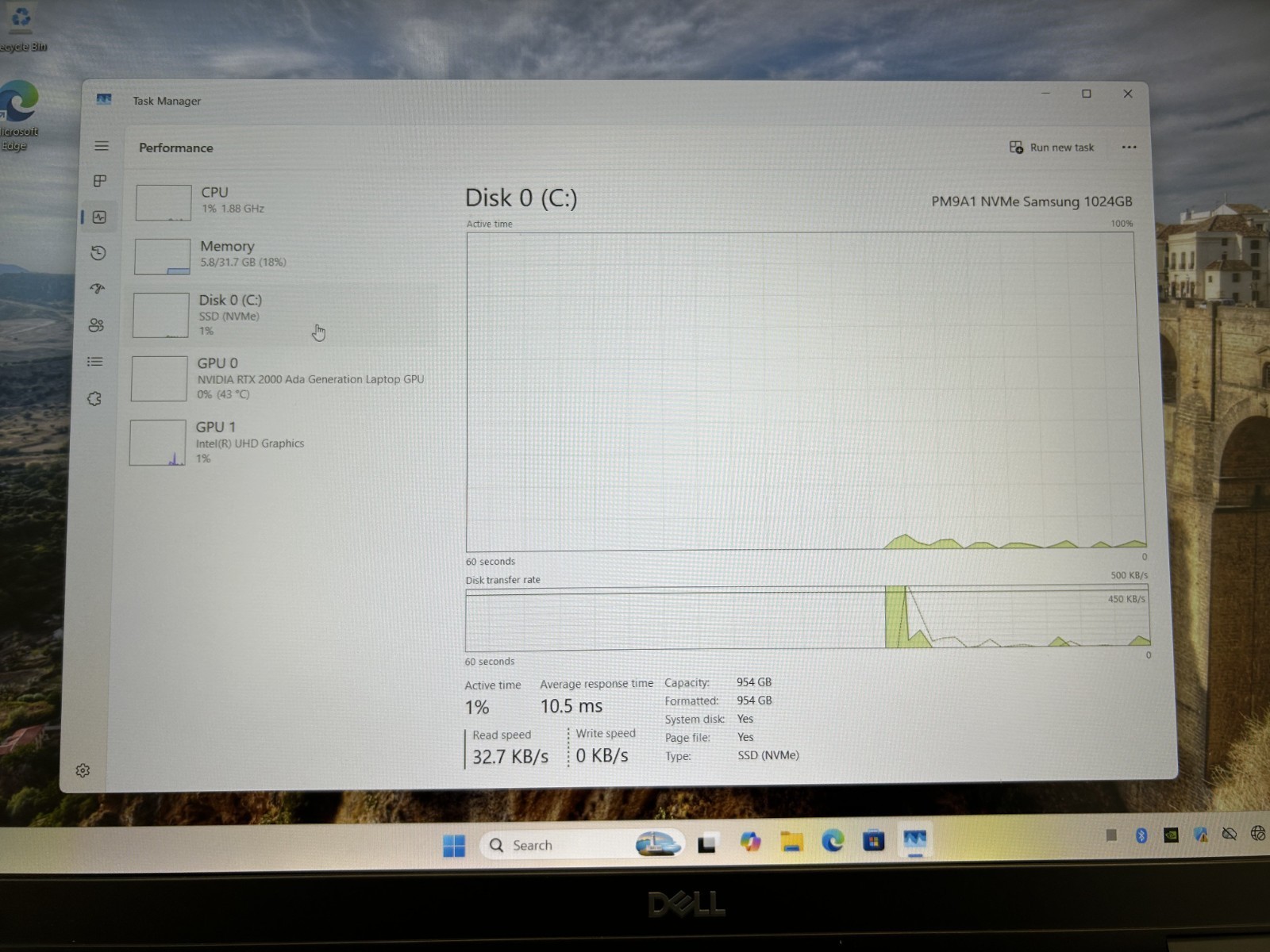 Laptop Dell Precision 7680 16″ Core i7-13850HX 32GB RAM 1TB SSD RTX 2000 Win 11