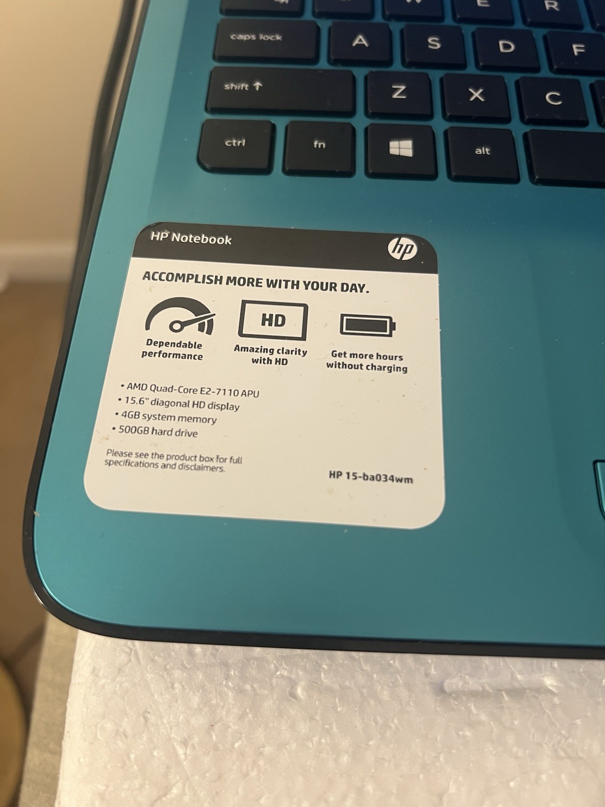 HP Note Book (15.6”) Windows 10 Laptop 4GB 500HD Does Not Hold Charge .slow