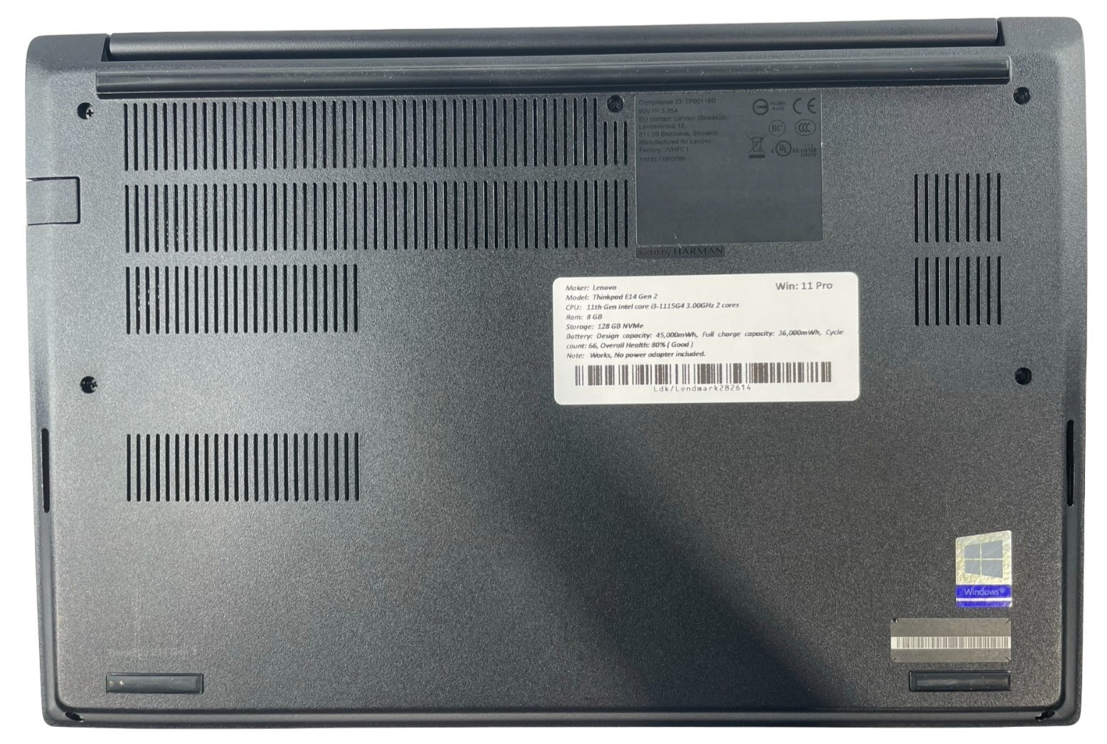 Lenovo Thinkpad E14 Gen 2 11th Gen Intel i3-1115G4 8GB RAM 128GB NVMe W. 11Pro
