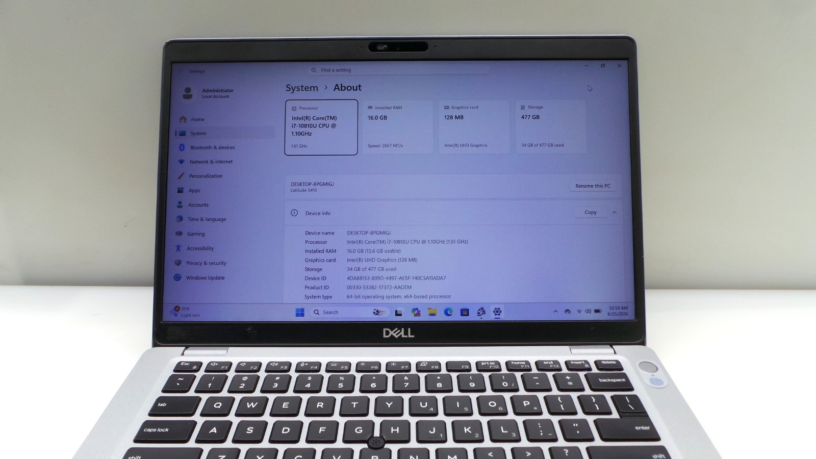 Dell Latitude 5410 | 14″ | i7-10810U 1.10GHz | 16GB RAM 512GB NVMe | ***READ***