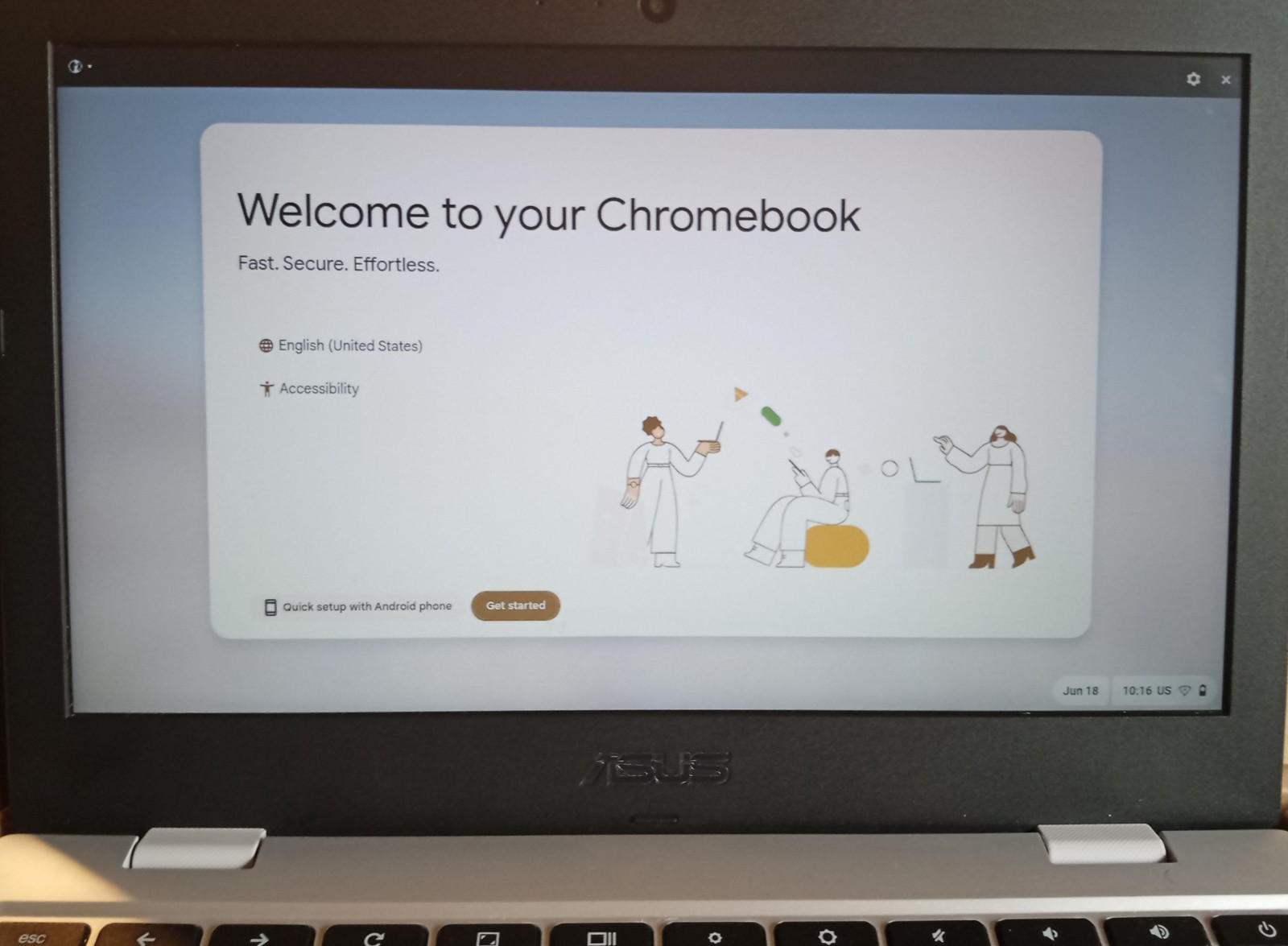 ASUS Chromebook CX1 11.6 Display Intel N3350 32GB eMMC 4GB RM CX1100CNA AS42