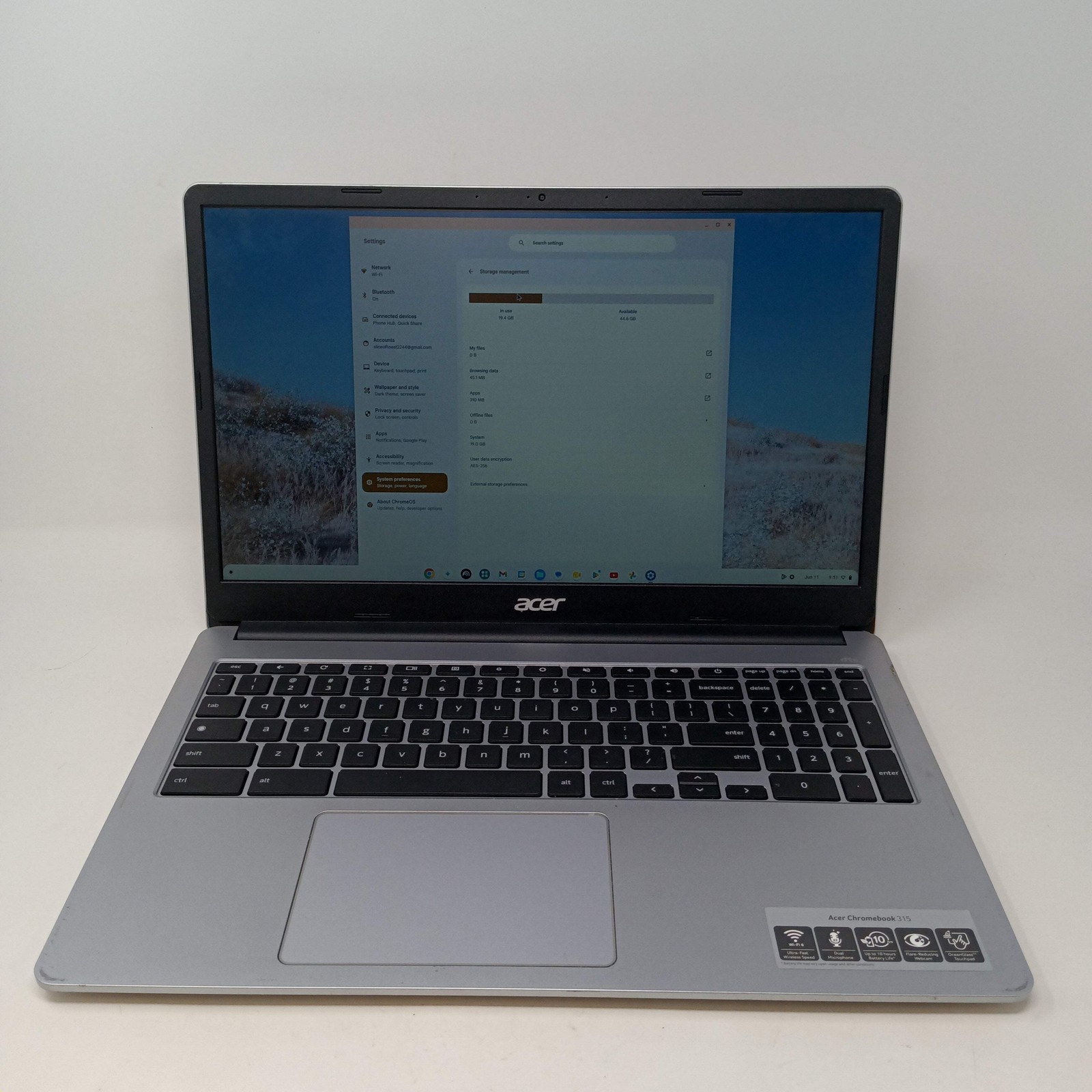 Acer Chromebook 315 CB315-4H 15.6″ Celeron N4500 2.8GHz 4GB RAM 64GB HDD