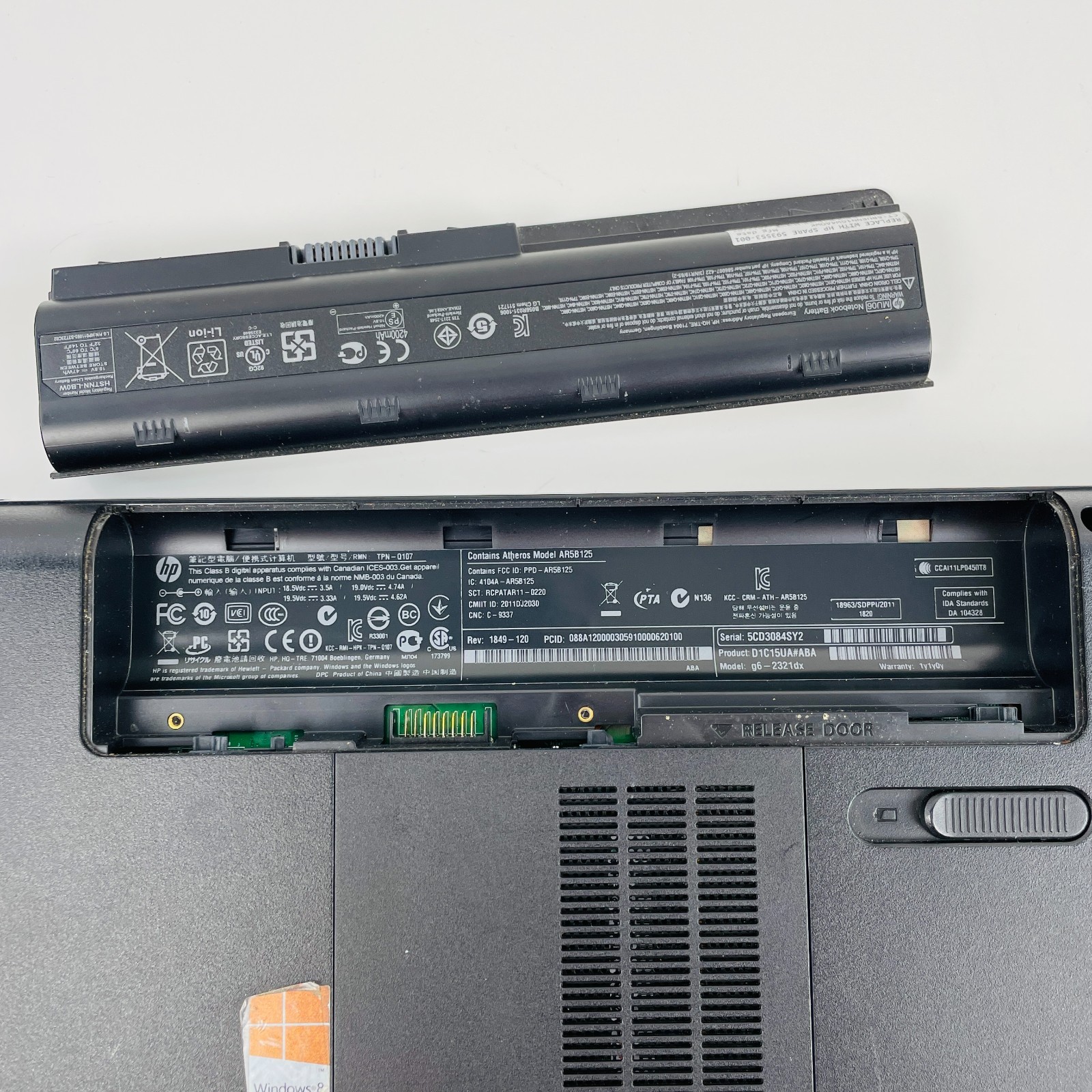 2 HP Laptops For Parts Pavilion g6-2321dx, 255 G6 3168NGW No Chargers Not Tested