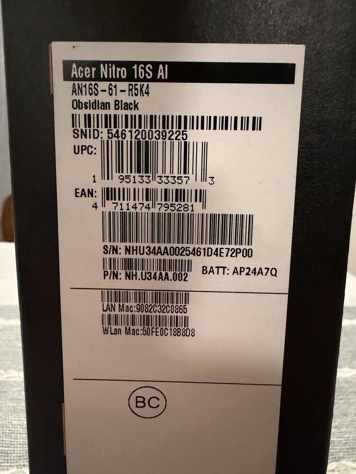 Acer Nitro 16S Ryzen AI 9 365 32GB 2TB SSD NVIDIA GeForce RTX 5070 Ti – NEW