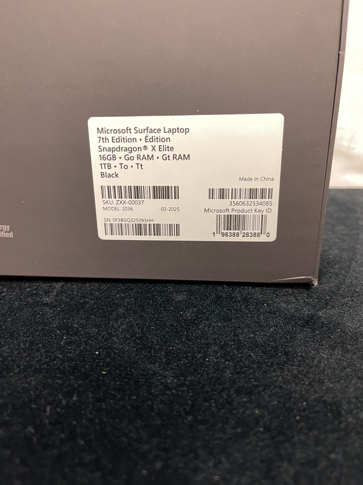 Microsoft Surface 7th Edition 2036 Black 16GB RAM 1TB Storage Integrated Laptop